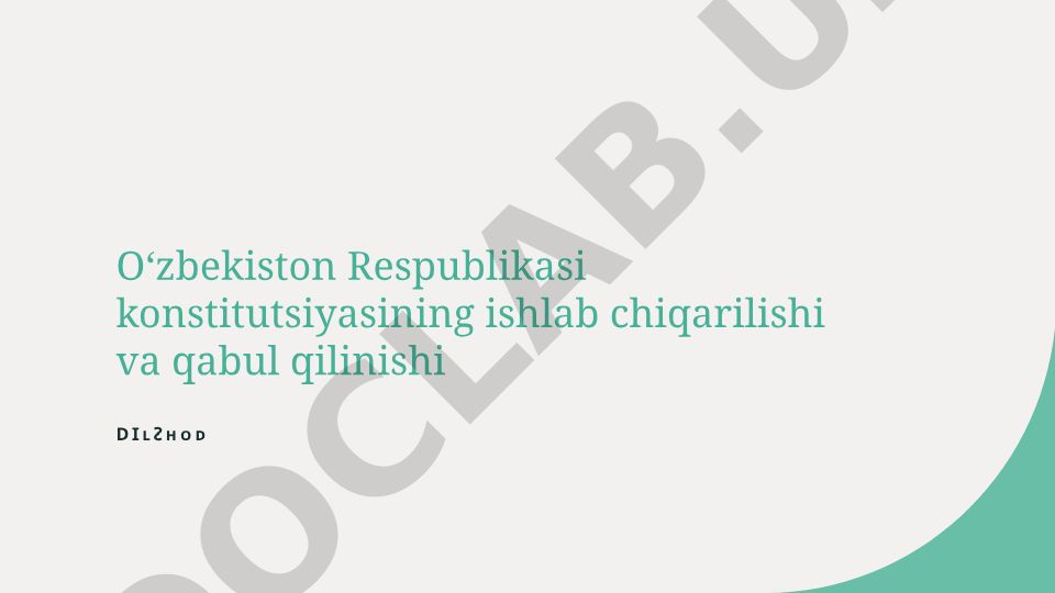 Oʻzbekiston Respublikasi konstitutsiyasining tarixi va rivojlanishi