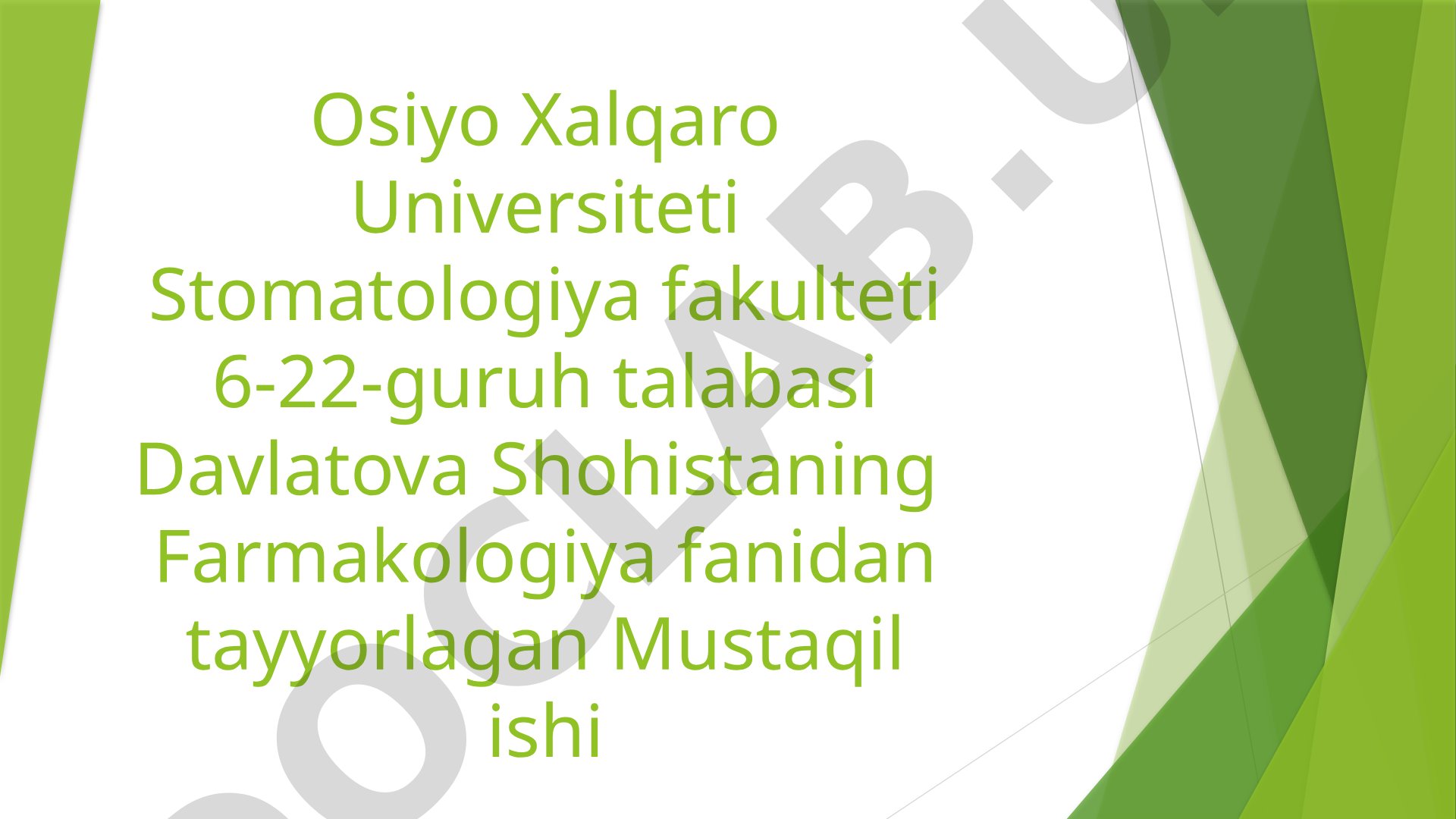 Burishtiruvchi vositalar. Stomatologiyada qo'llanilishi