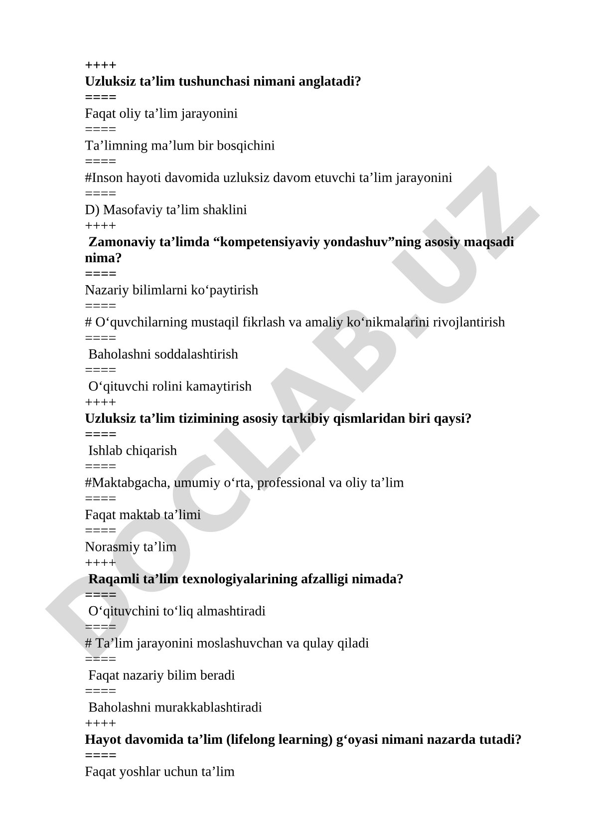 Uzluksiz ta'lim, kompetensiyaviy yondashuv va raqamli ta'lim texnologiyalari