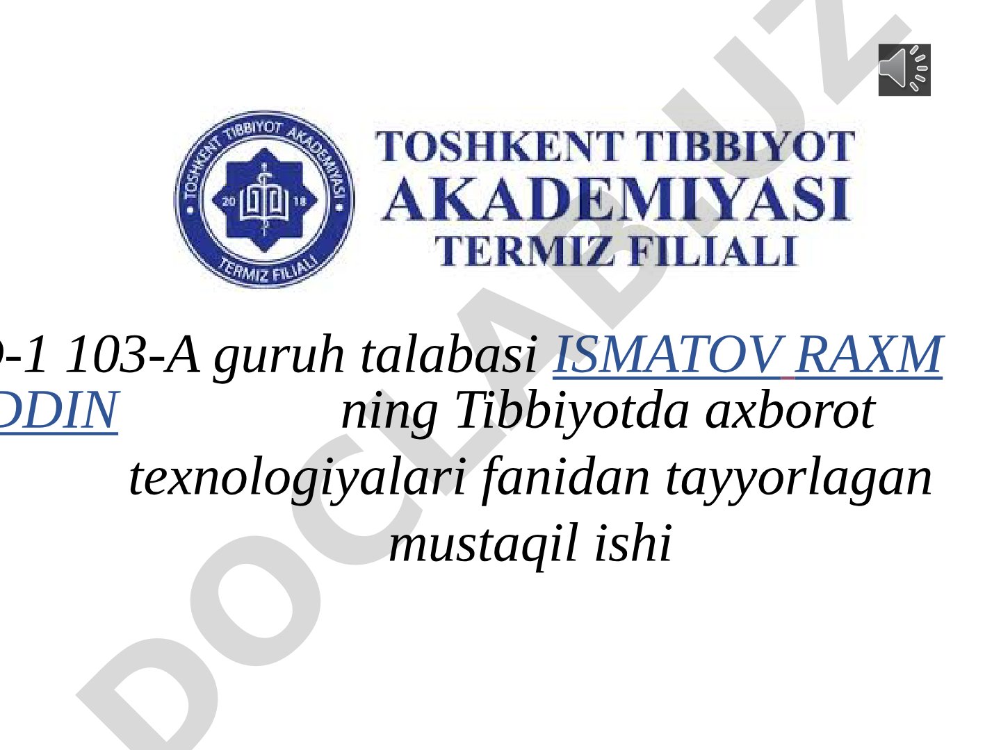 Algoritmlash usullari. Dasturlashtirish tillari. Tibbiy-biologik masalalarni yechish algoritmlarini matematik modellashtirish