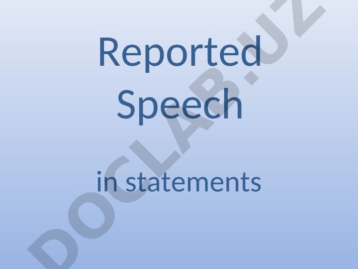 Reported Speech in English Grammar
