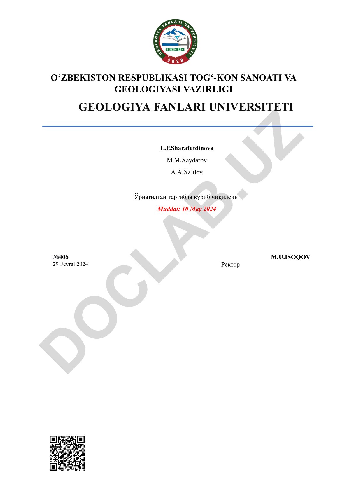 INNOMET.UZ-2024 xalqaro ilmiy-amaliy konferensiyasi