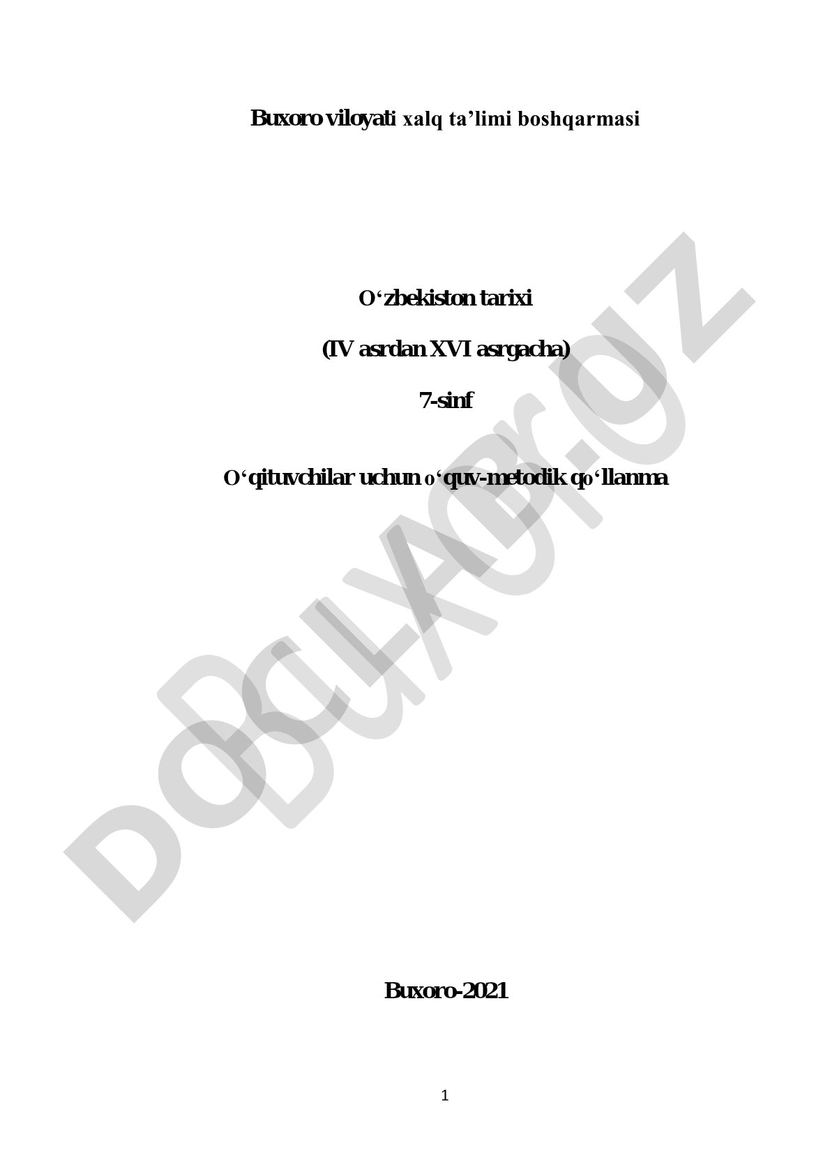 O'zbekiston tarixi (IV asrdan XVI asrgacha)