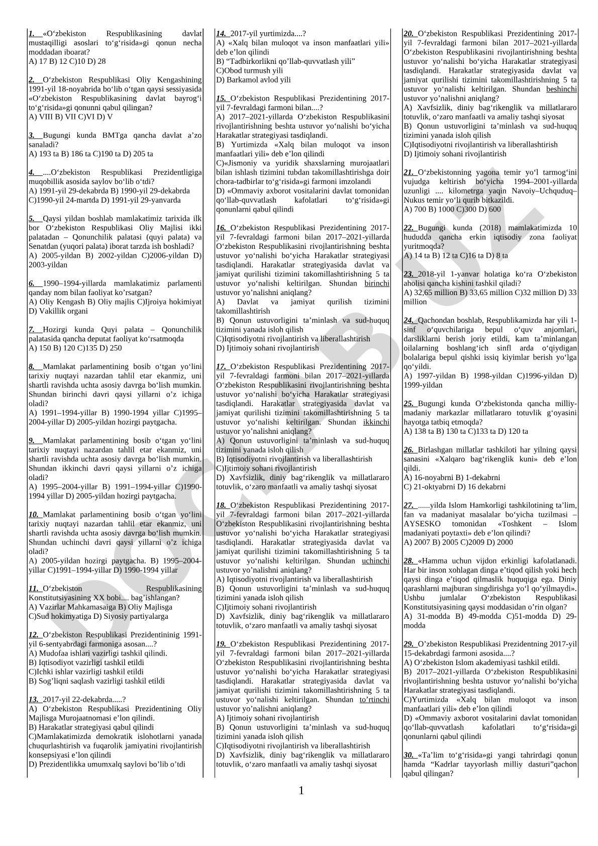 O‘zbekiston davlat mustaqilligi asoslari va Oliy Majlis tarixi