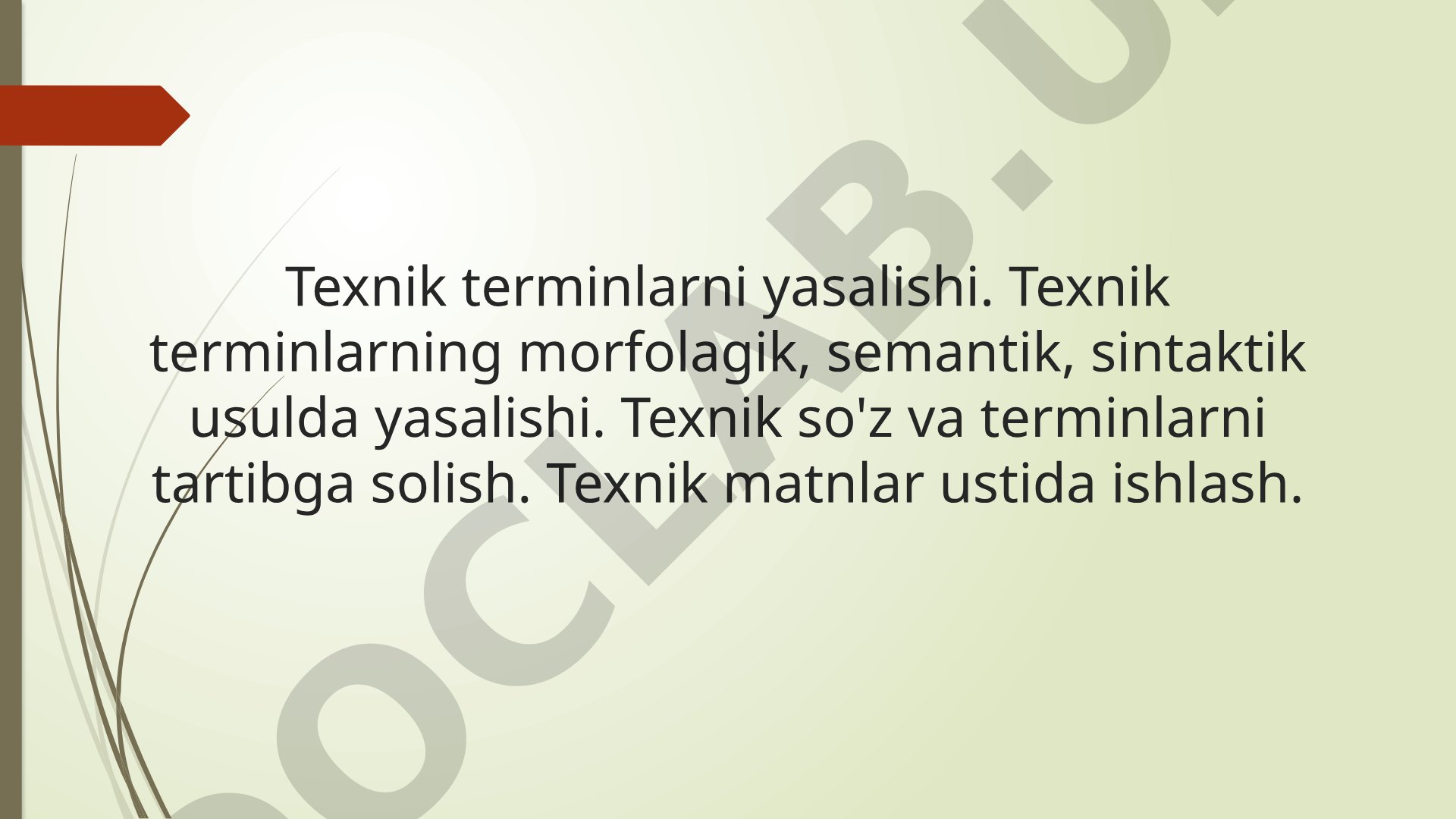 Texnik terminlarni yasalishi