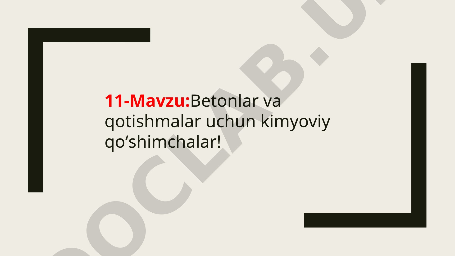 Betonlar va qotishmalar uchun kimyoviy qoʻshimchalar