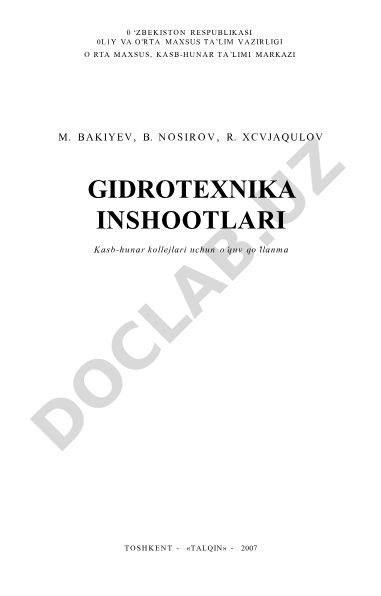 Gidrotexnika inshootlari