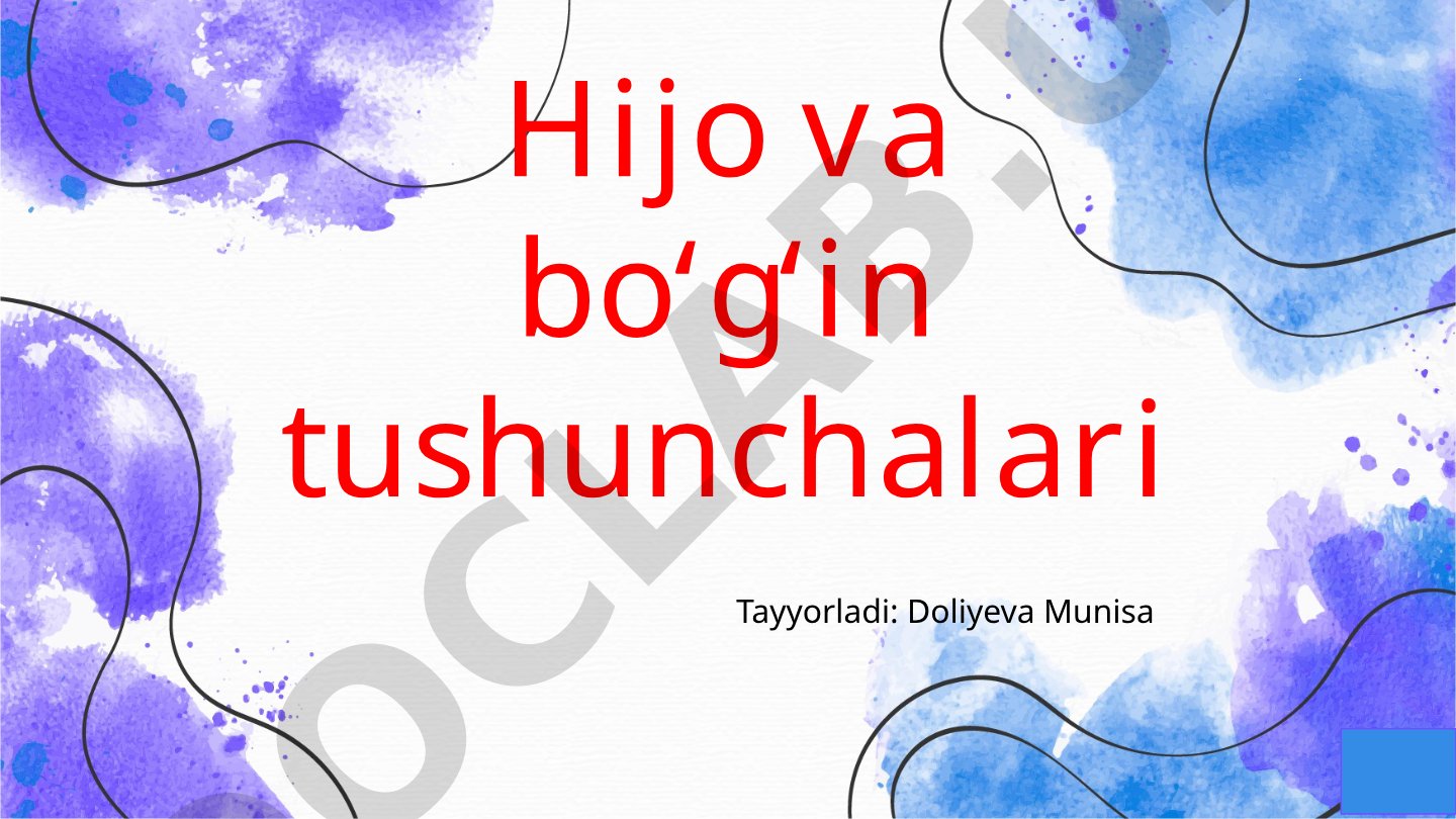 Hijo va bo‘g‘in tushunchalari