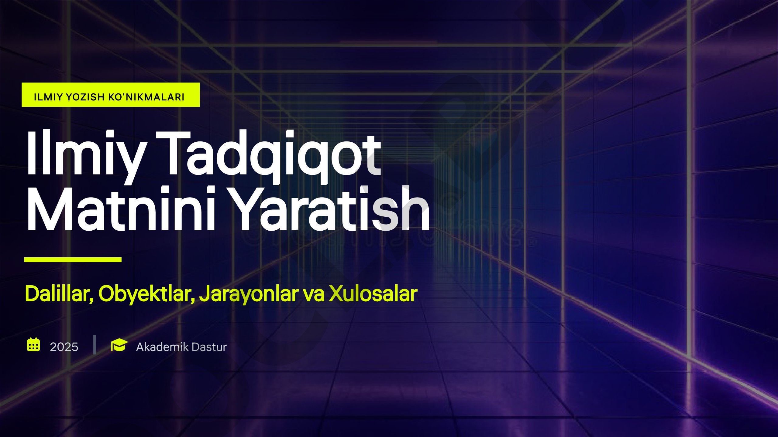 Ilmiy yozish ko'nikmalari: mavzu tanlash, matn tuzilishi, dalillar va xulosalar