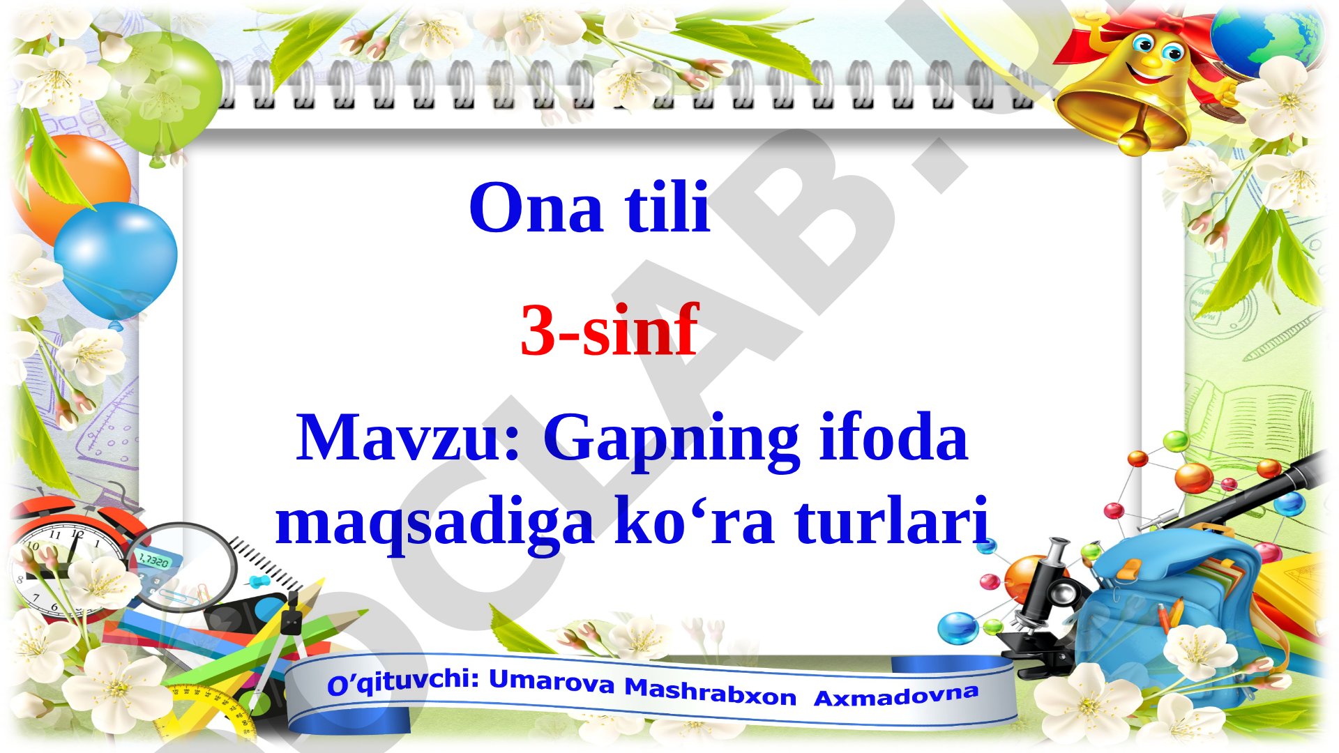 Gapning ifoda maqsadiga ko'ra turlari