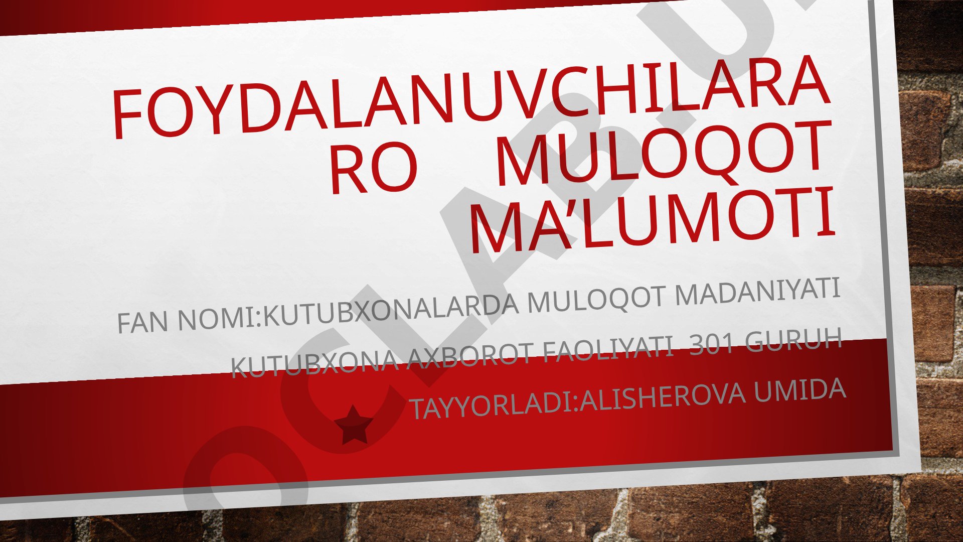 Kutubxonalarda muloqot madaniyati