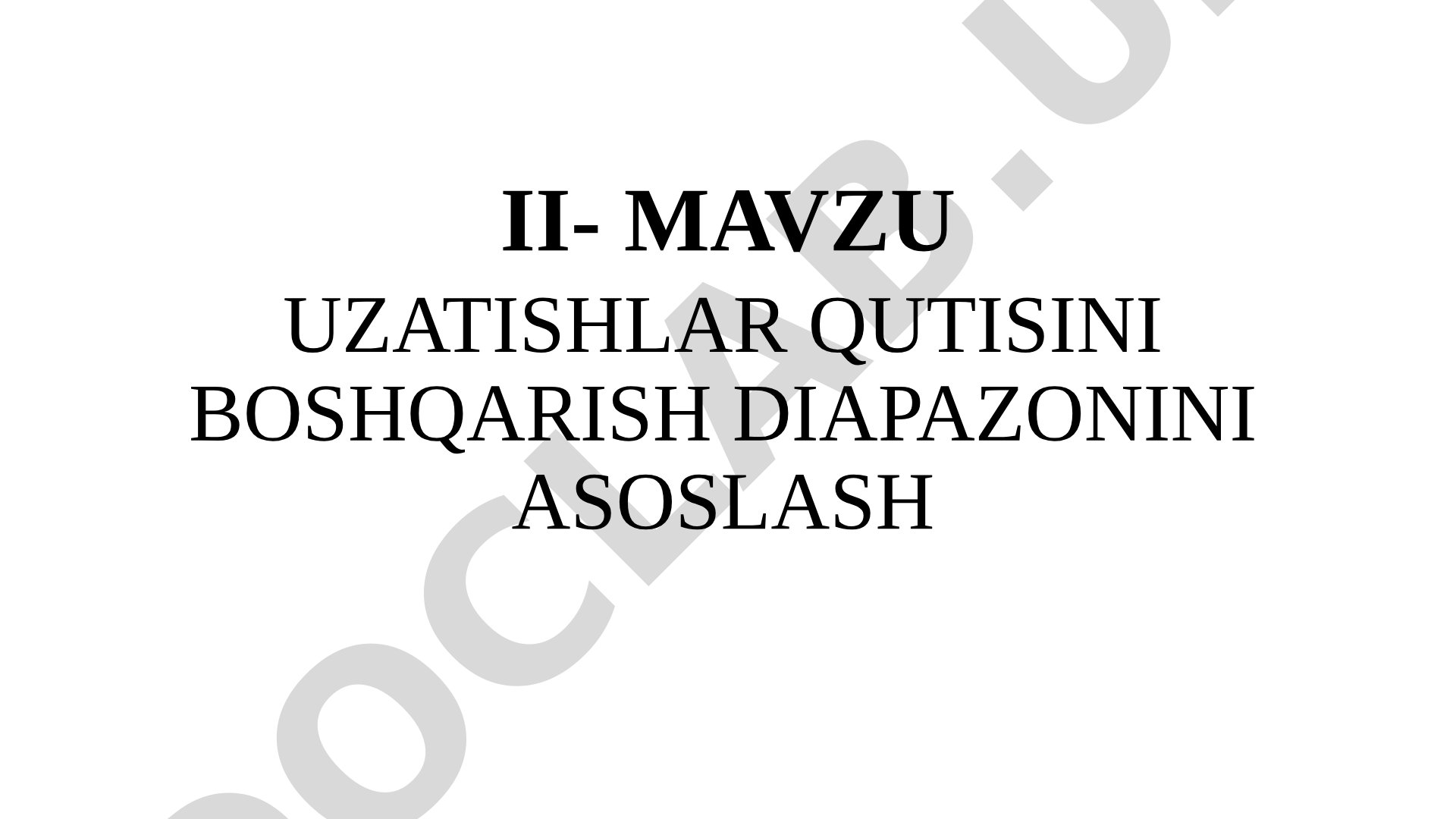 Uzatishlar qutisini boshqarish diapazonini asoslash