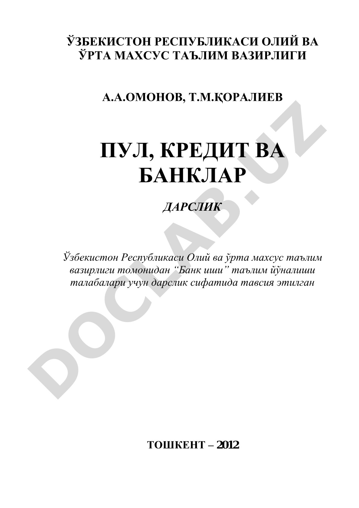 Pul, kredit va banklar