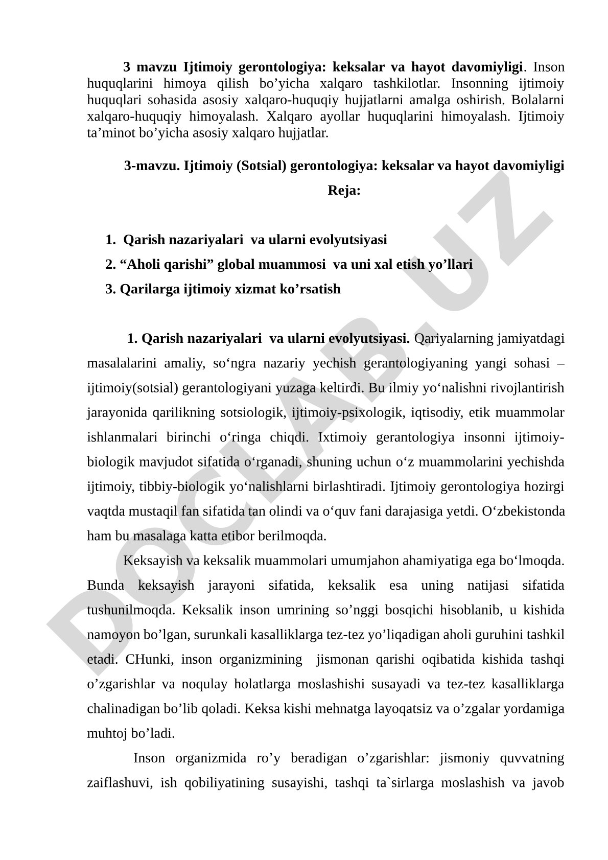 Ijtimoiy gerontologiya: keksalar va hayot davomiyligi