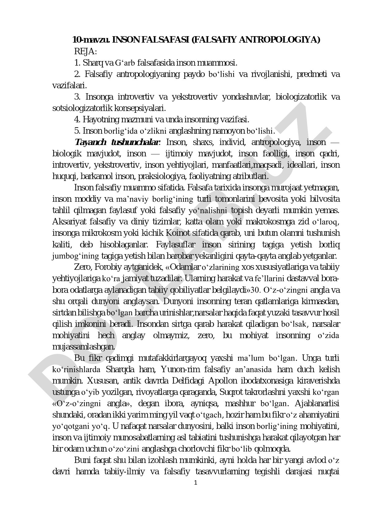 Inson falsafasi (falsafiy antropologiya)