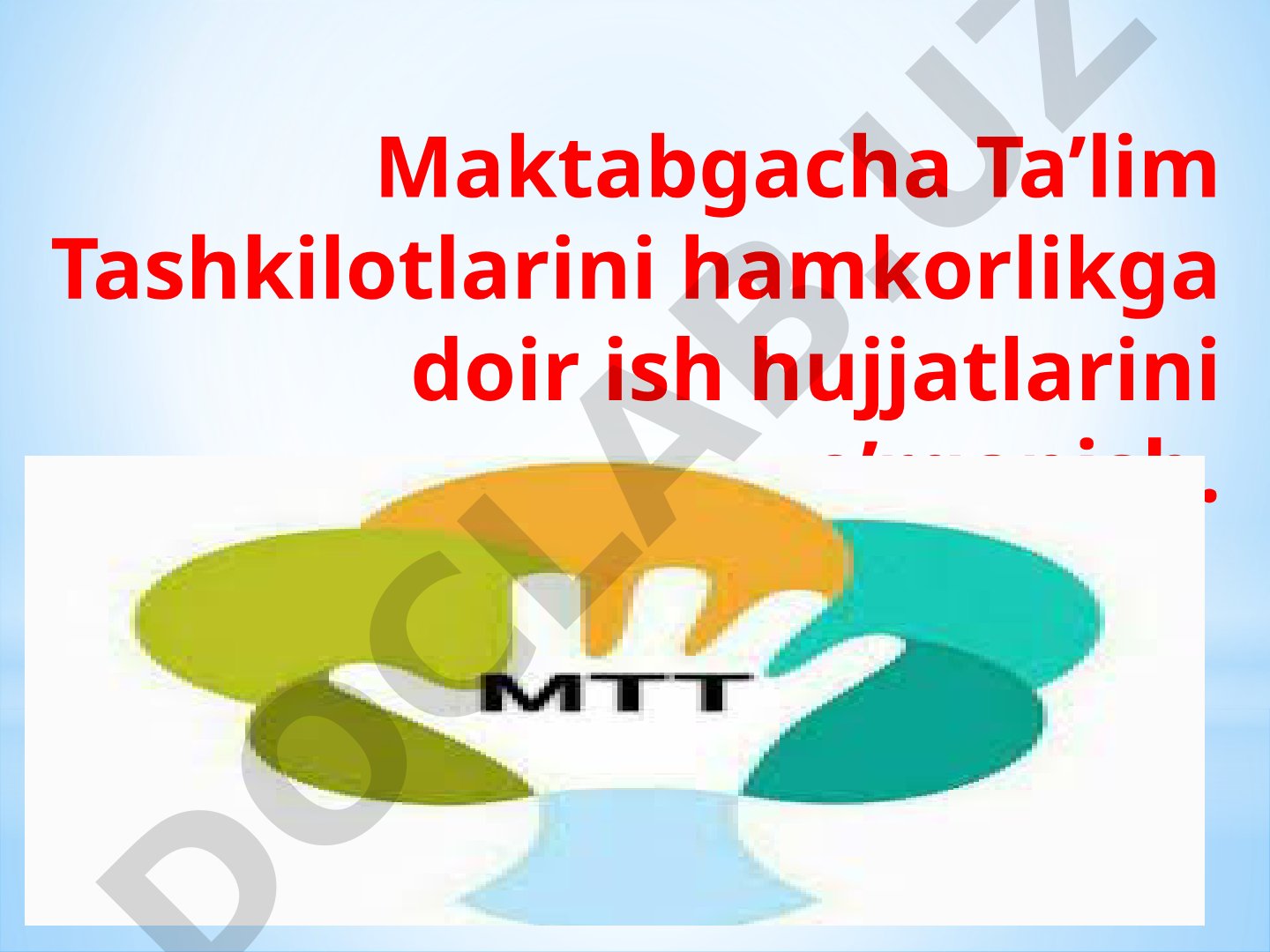 Pedagoglar bilan o‘zaro hamkorlik ish rejasi