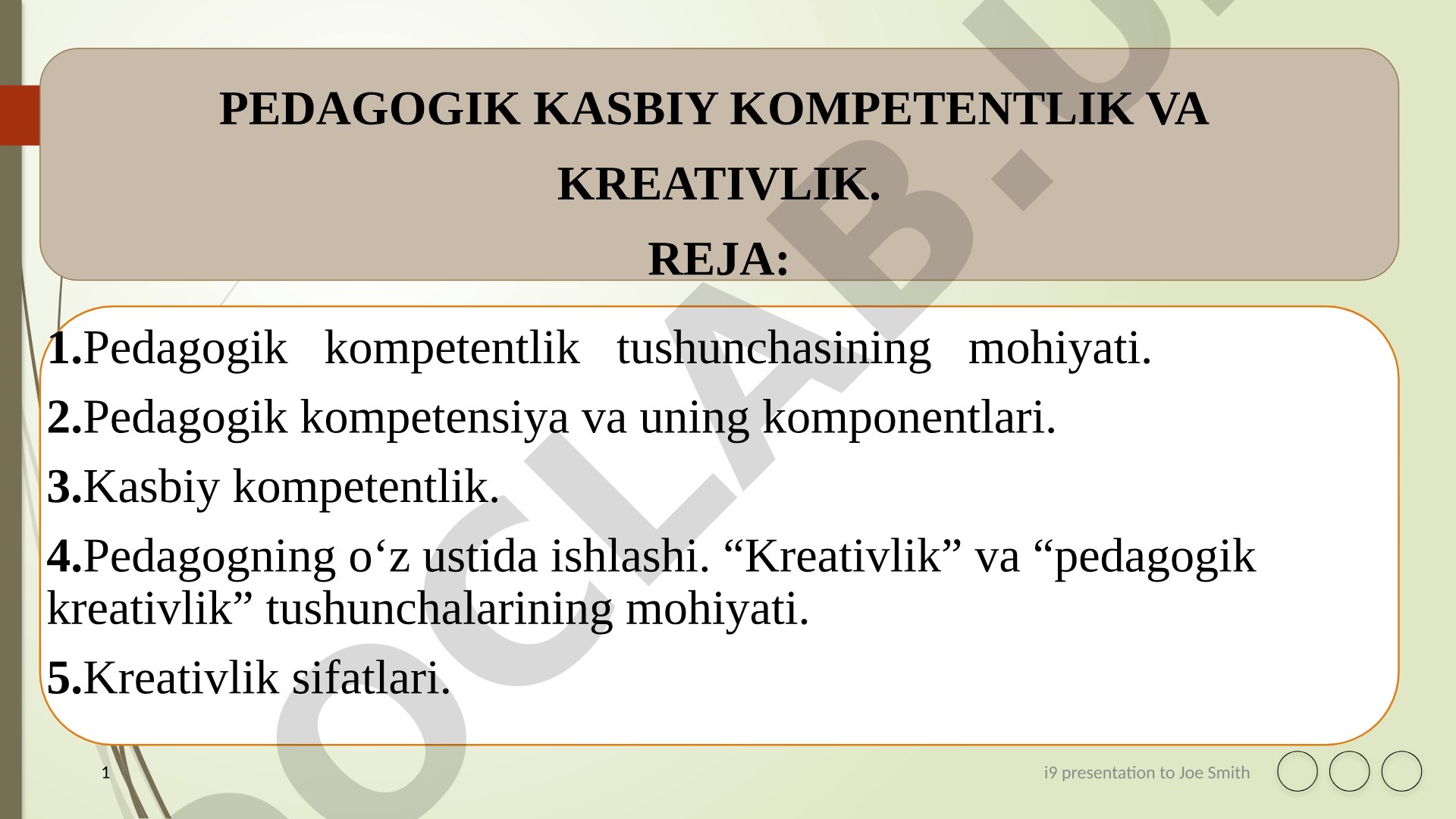 Pedagogik kompetentlik va kreativlik