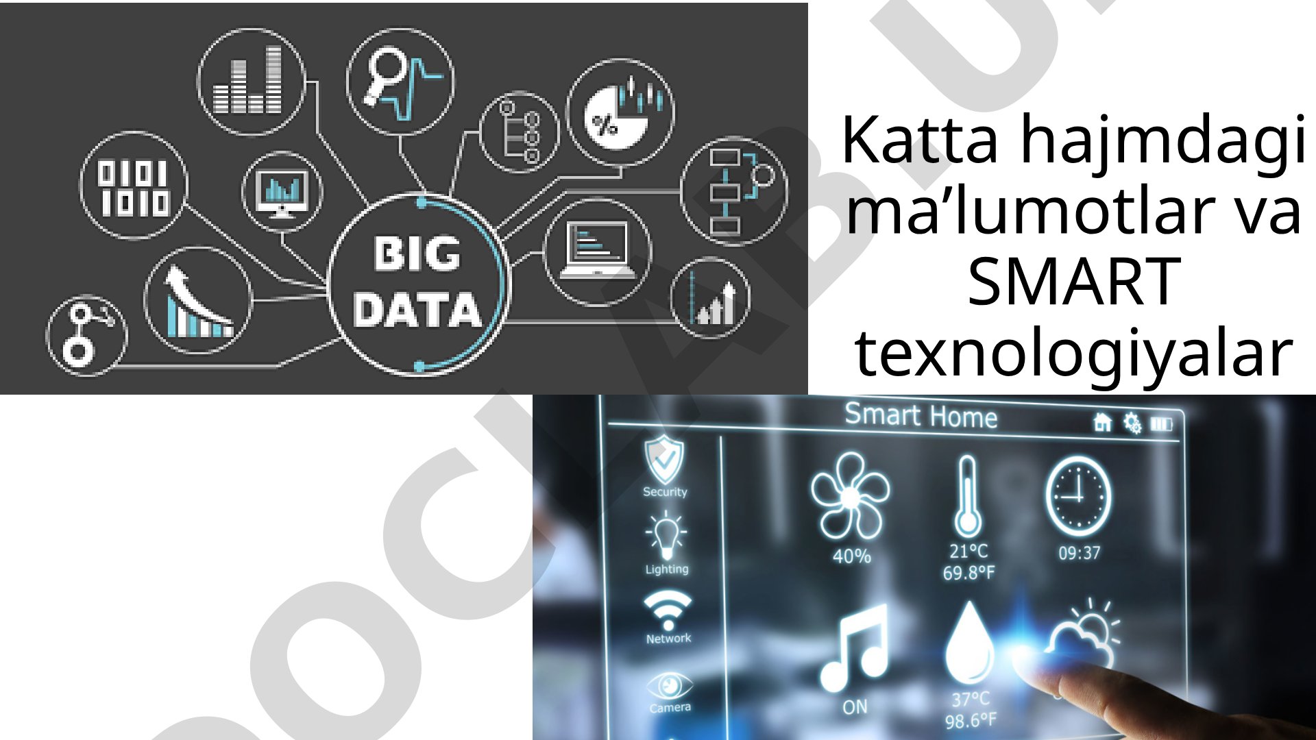 Katta hajmdagi ma'lumotlar va SMART texnologiyalar