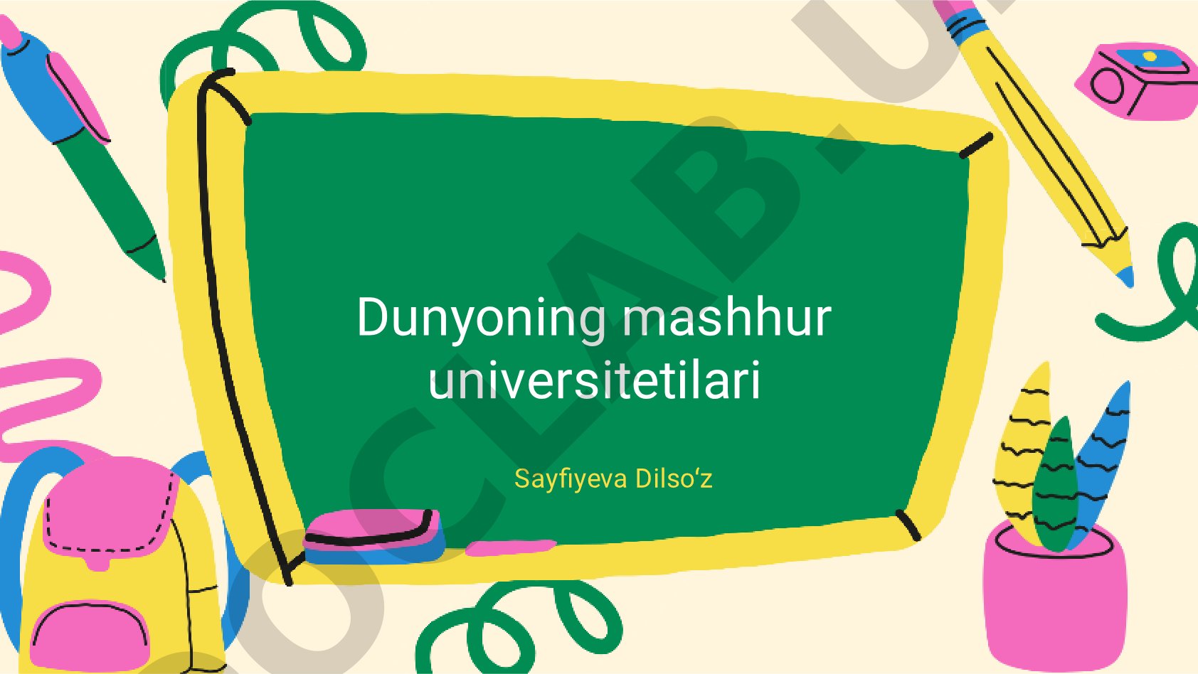 Dunyoning mashhur universitetilari