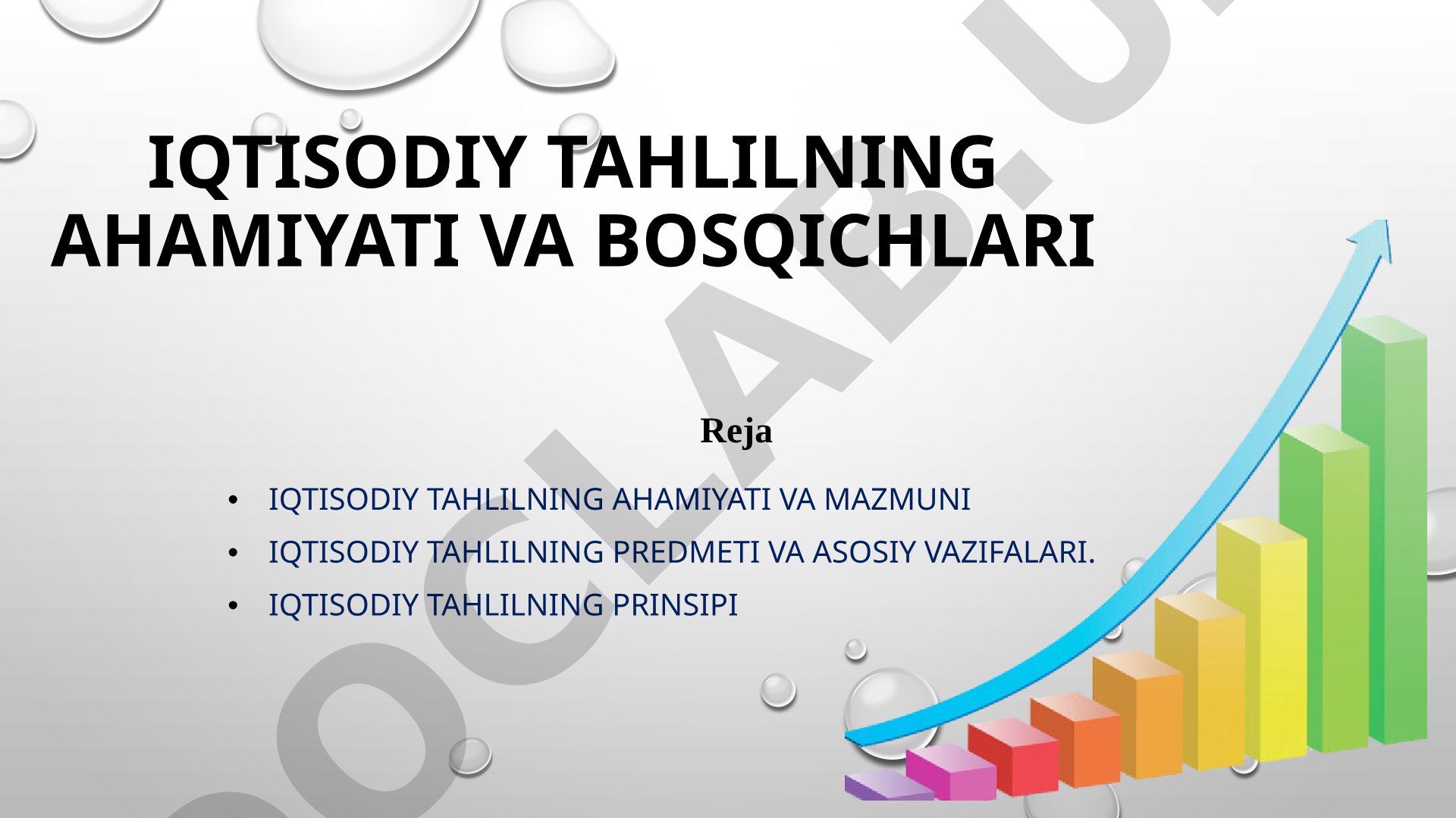 Iqtisodiy tahlilning ahamiyati va bosqichlari