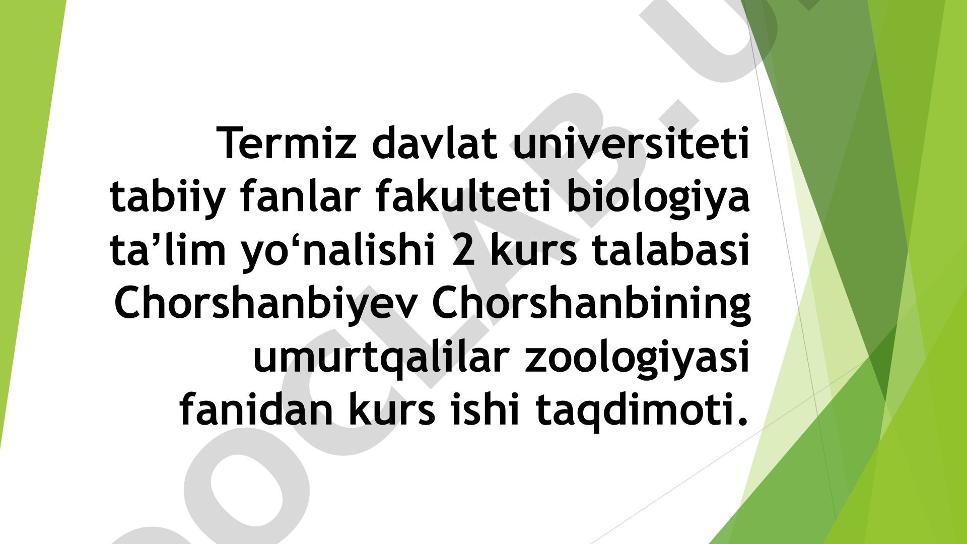 Baliqlarning bioekologik xususiyatlari