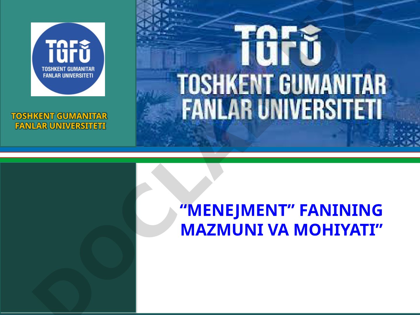 Menejment fanining mazmuni va mohiyati