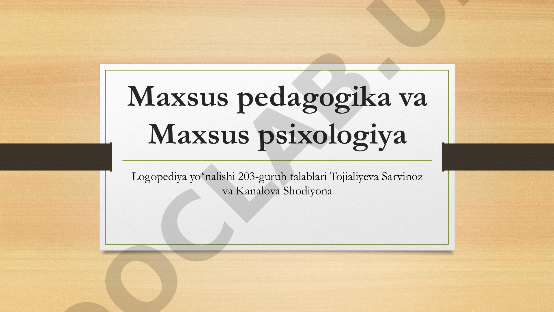 Maxsus pedagogika fanining maqsad va vazifalari
