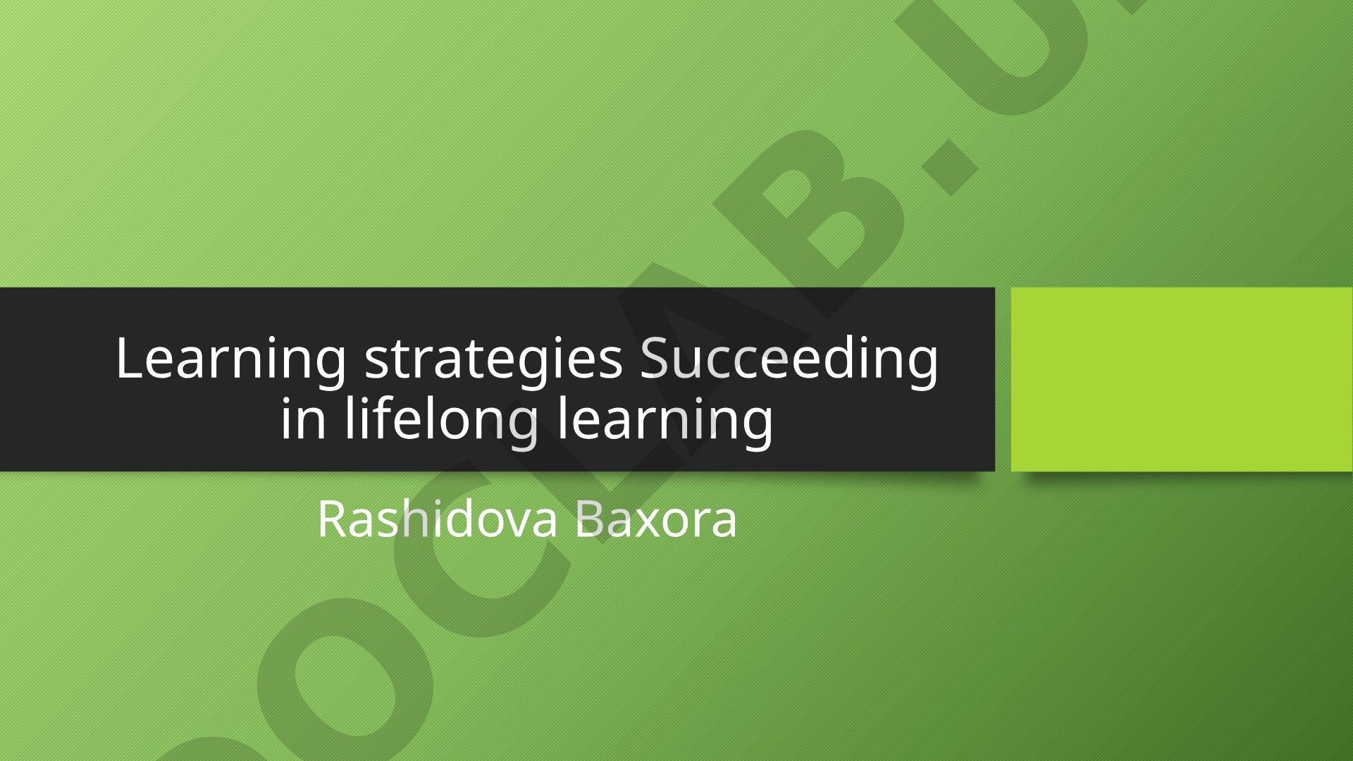 Effective lifelong learning strategies for students