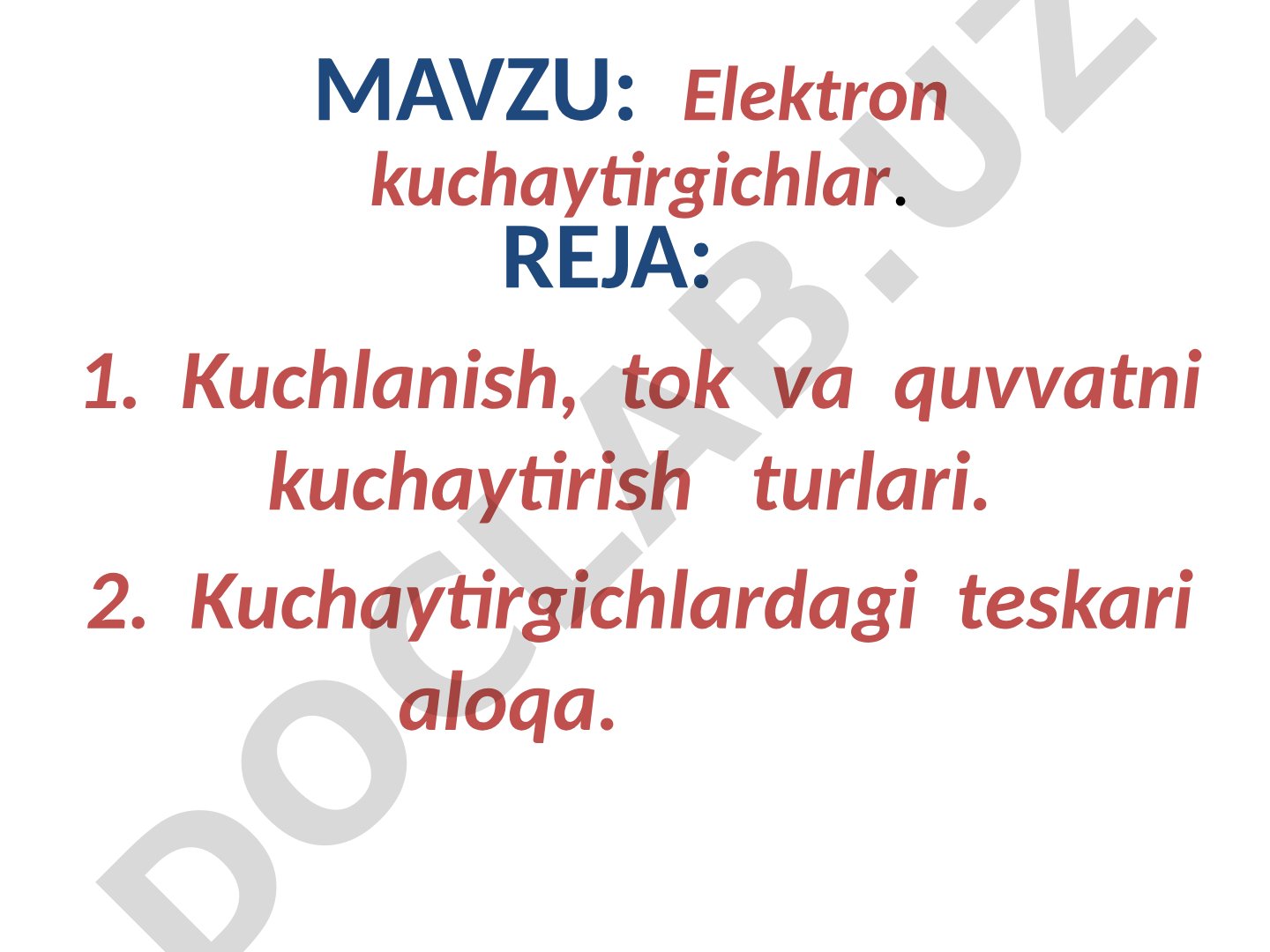Elektron kuchaytirgichlar