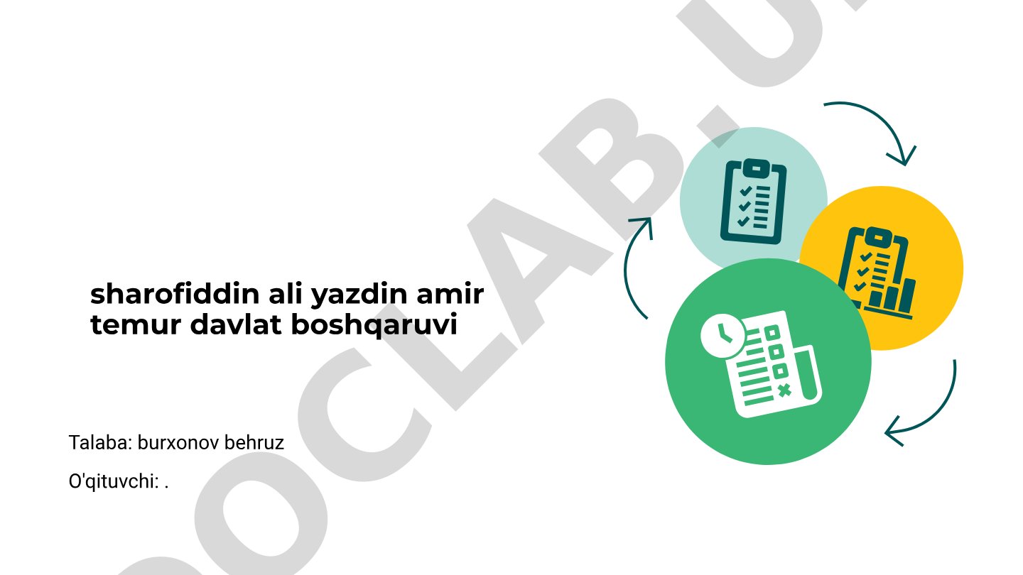 Sharofiddin Ali Yazdin Amir Temur davlat boshqaruvi