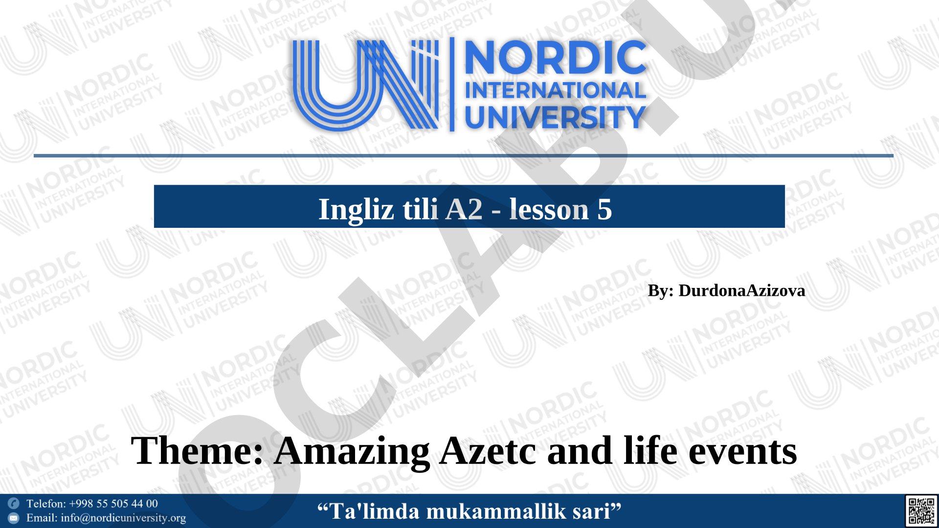 Amazing Azetc and life events