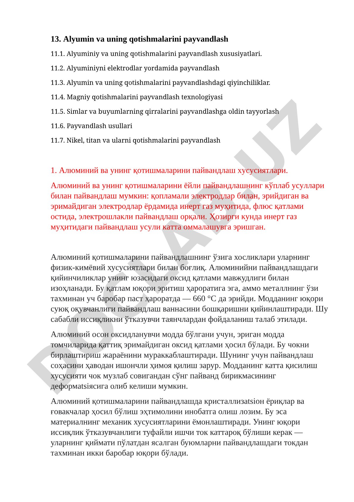 Alyumin va uning qotishmalarini payvandlash