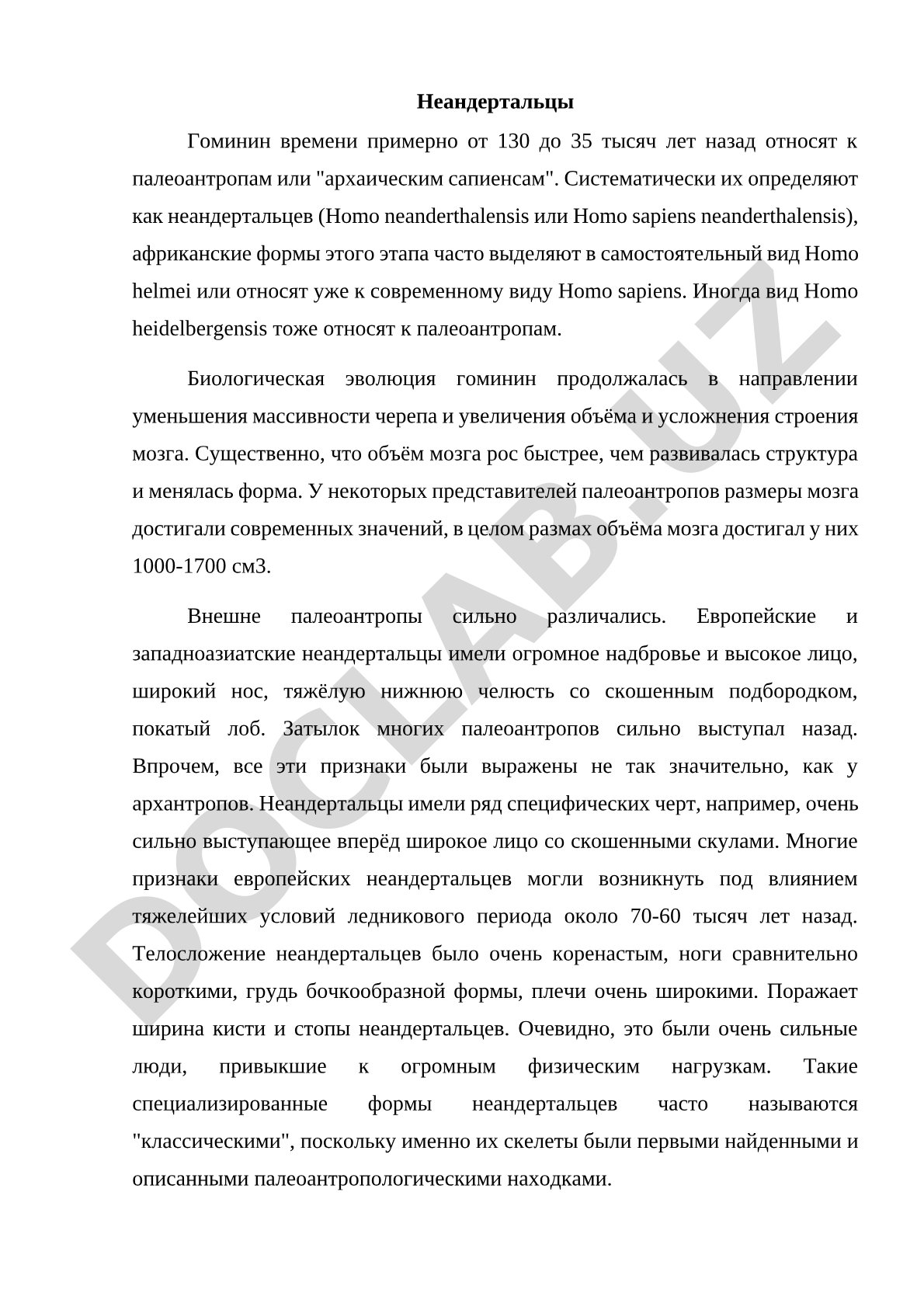 Неандертальцы и палеоантропы: эволюция гоминин