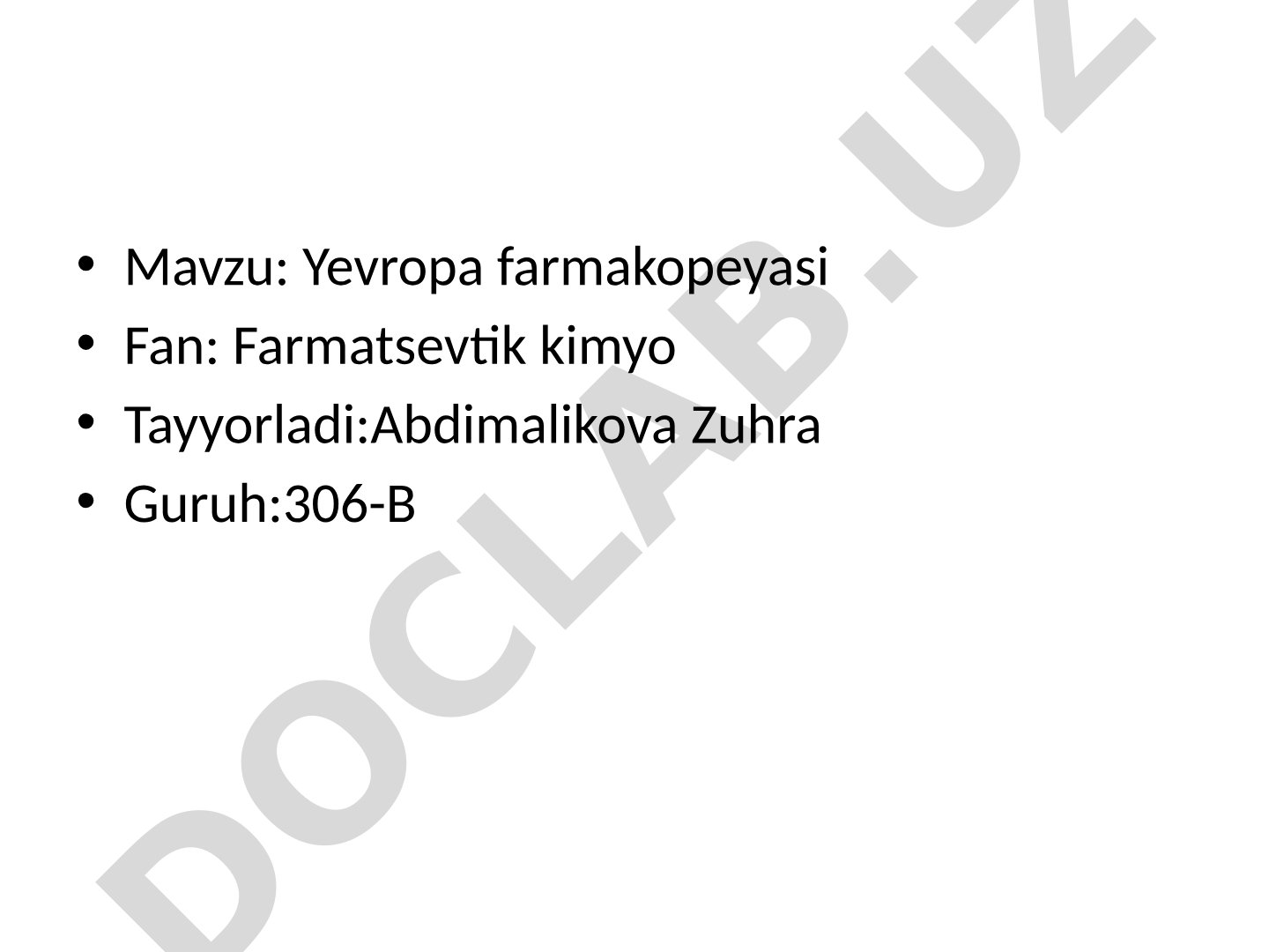 Yevropa farmakopeyasi