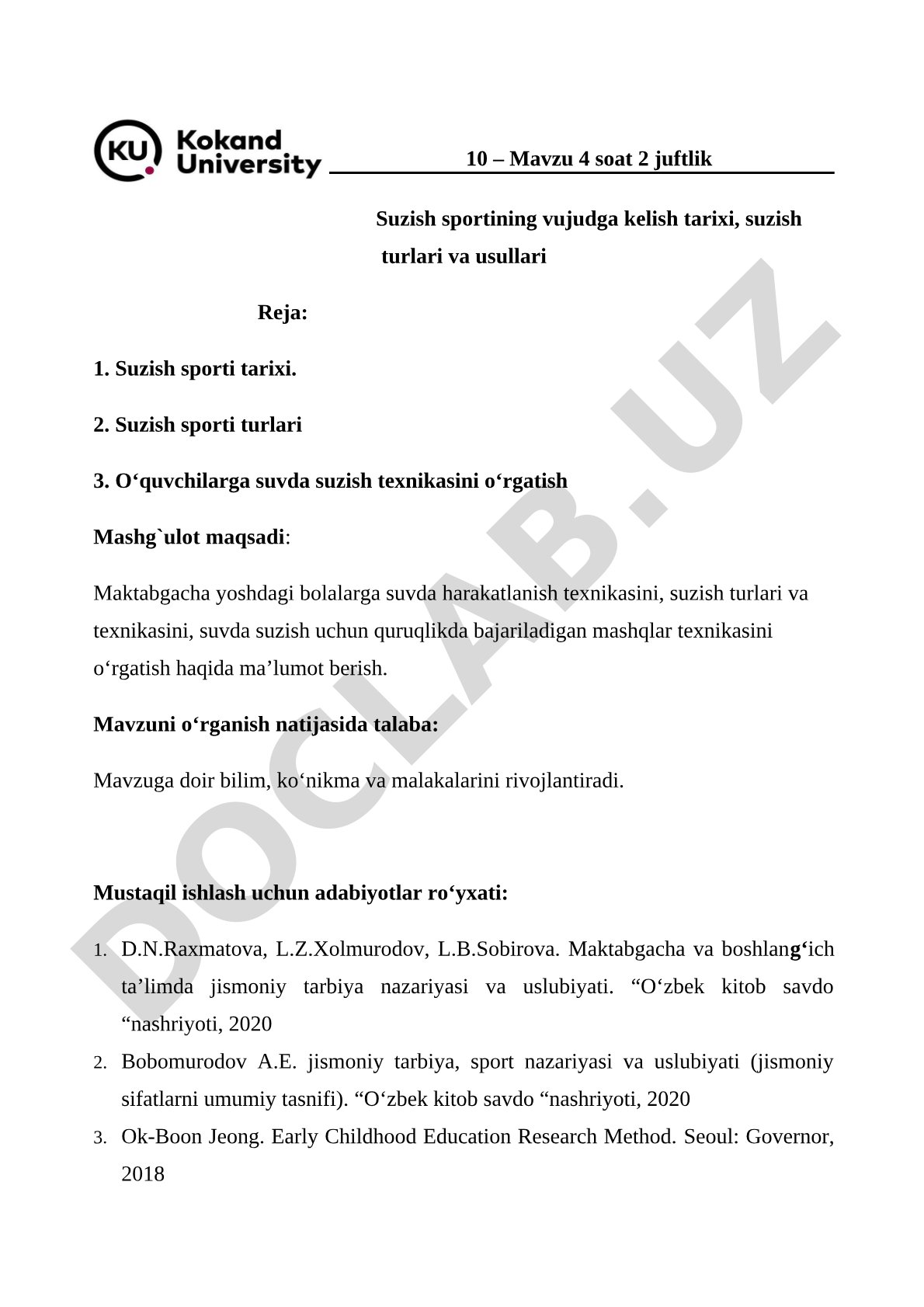Suzish sportining vujudga kelish tarixi, suzish turlari va usullari