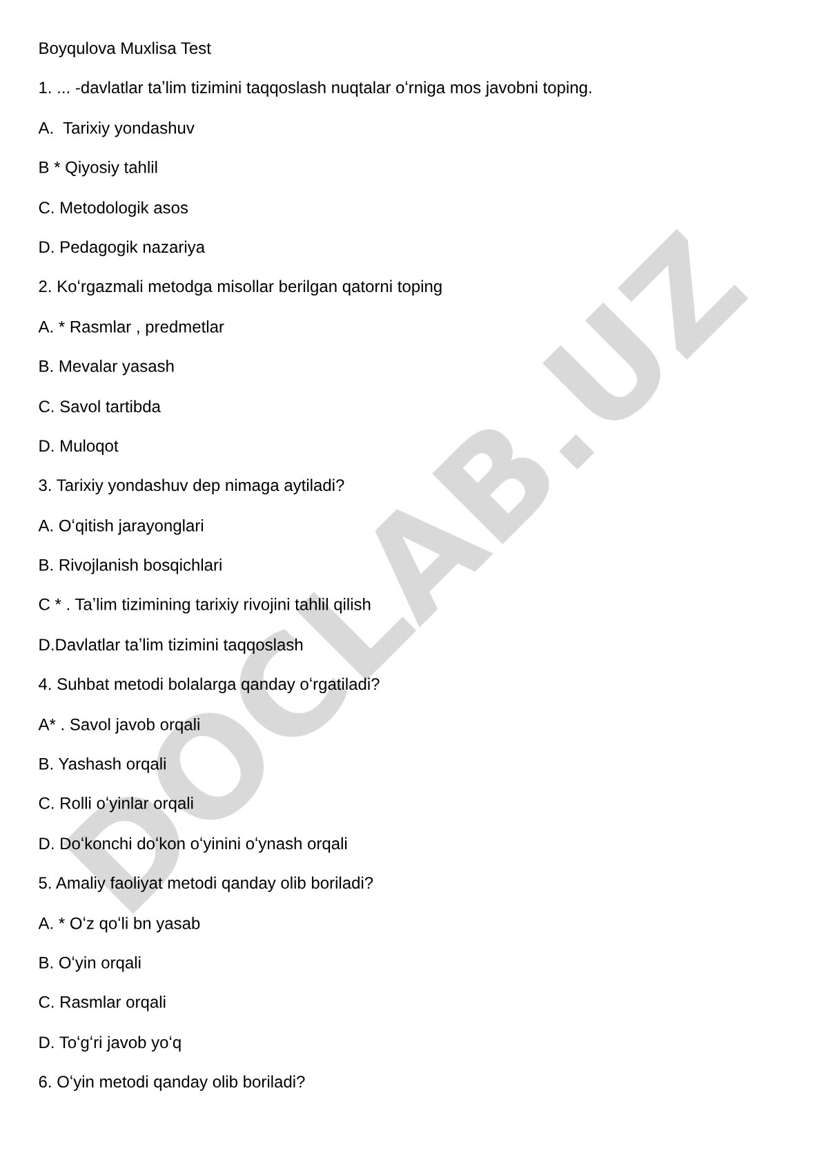 Qiyosiy pedagogika va ta'lim metodlari
