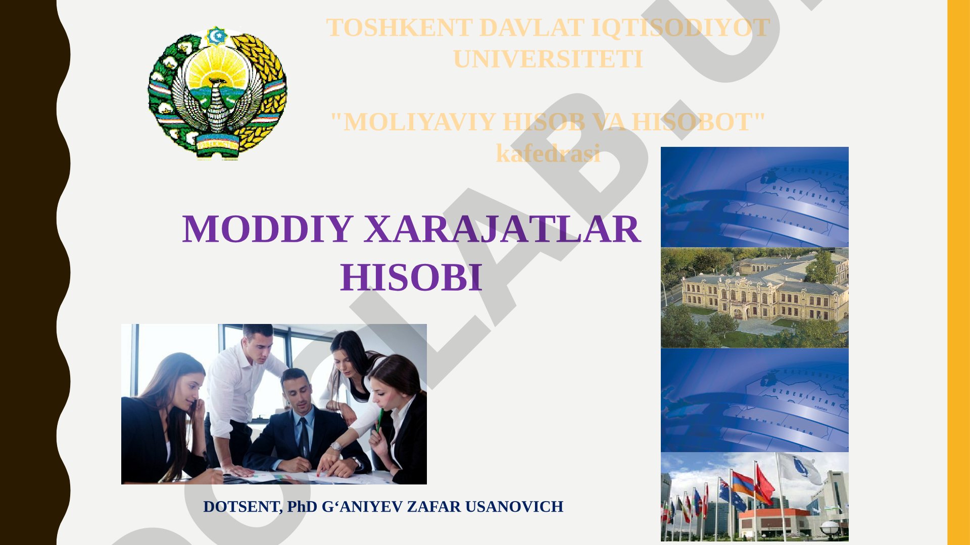 Material xarajatlarni hisobga olish, xarid qilish, saqlash va ishlab chiqarishga berish