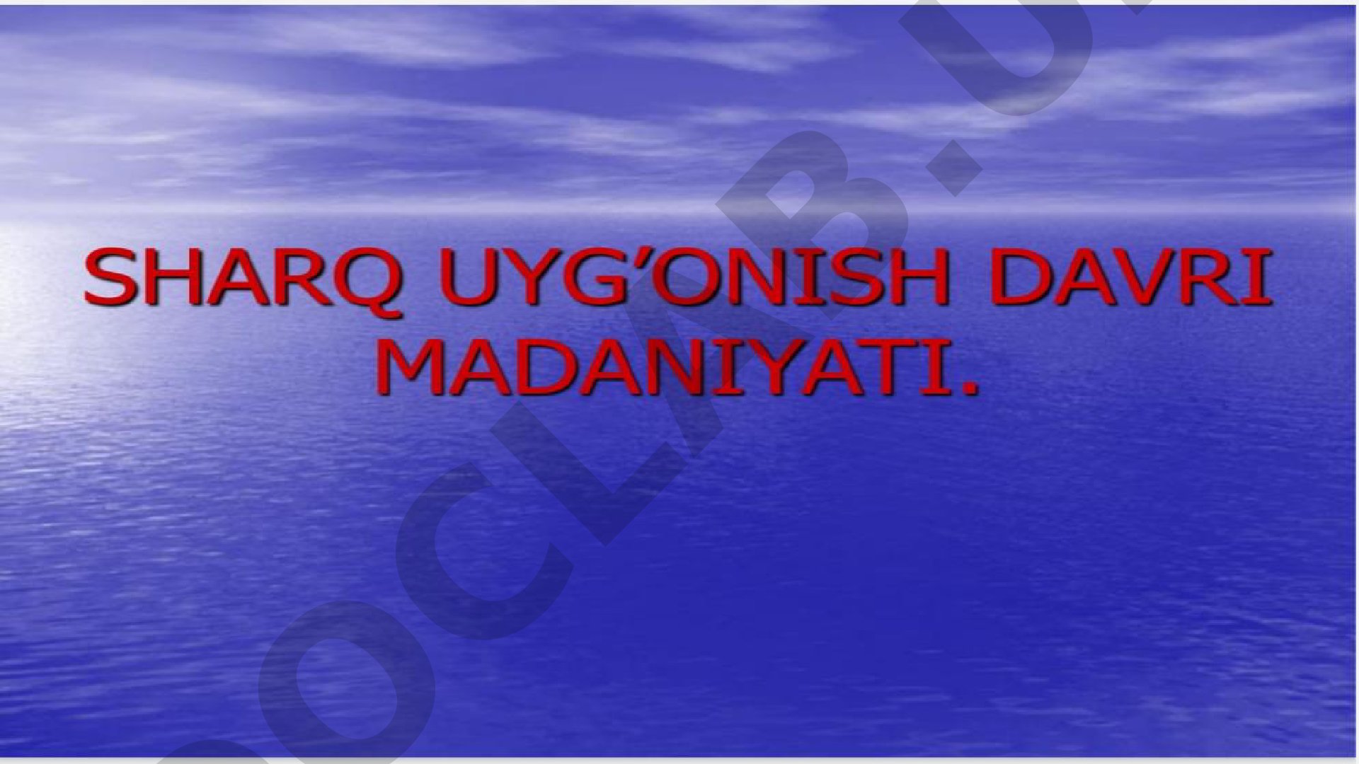 Sharq uyg'onish davri madaniyati