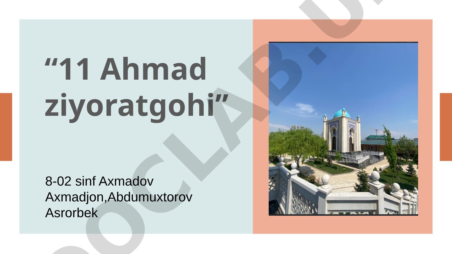 O'n bir Ahmad ziyoratgohi tarixi