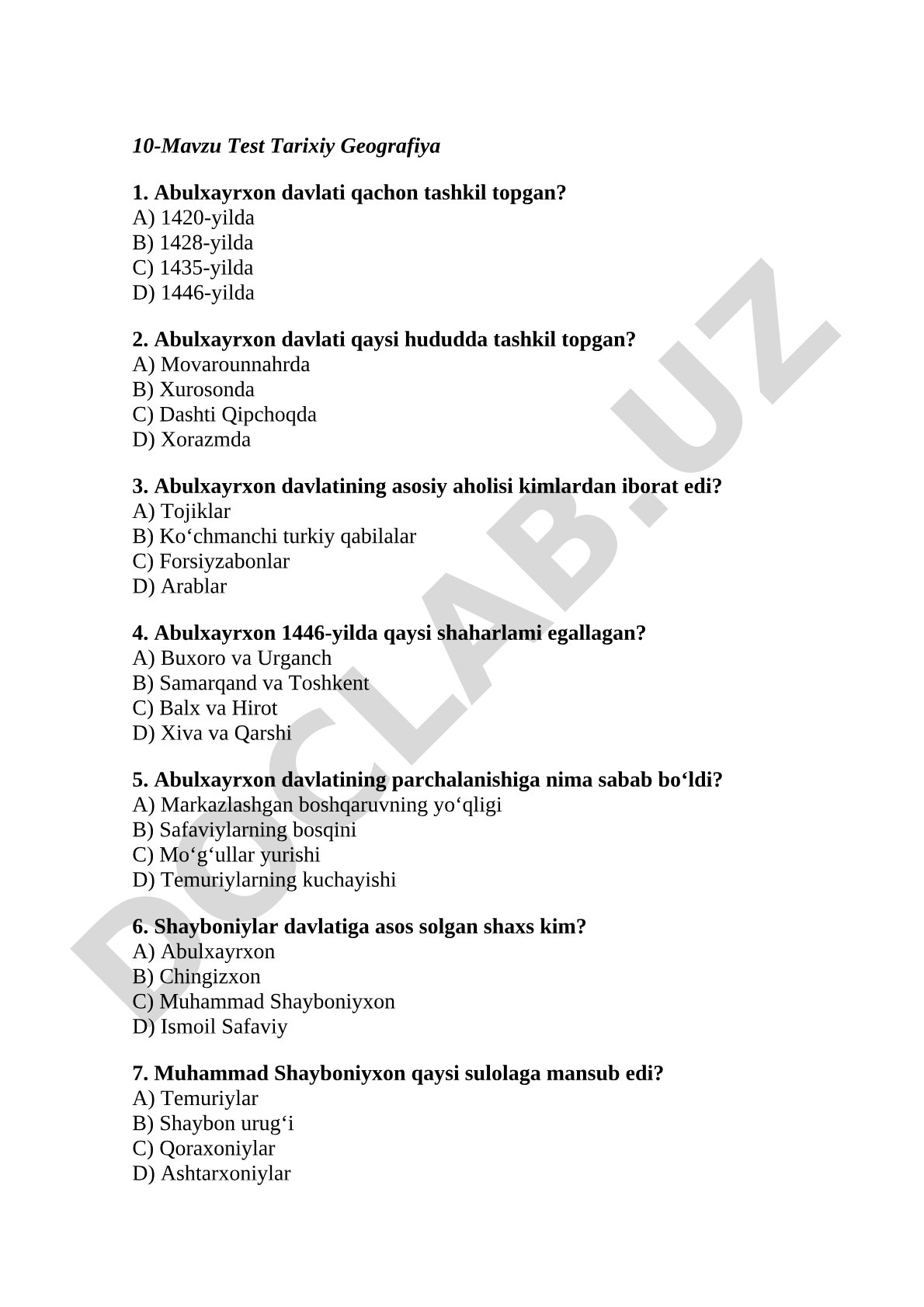 Tarixiy Geografiya
