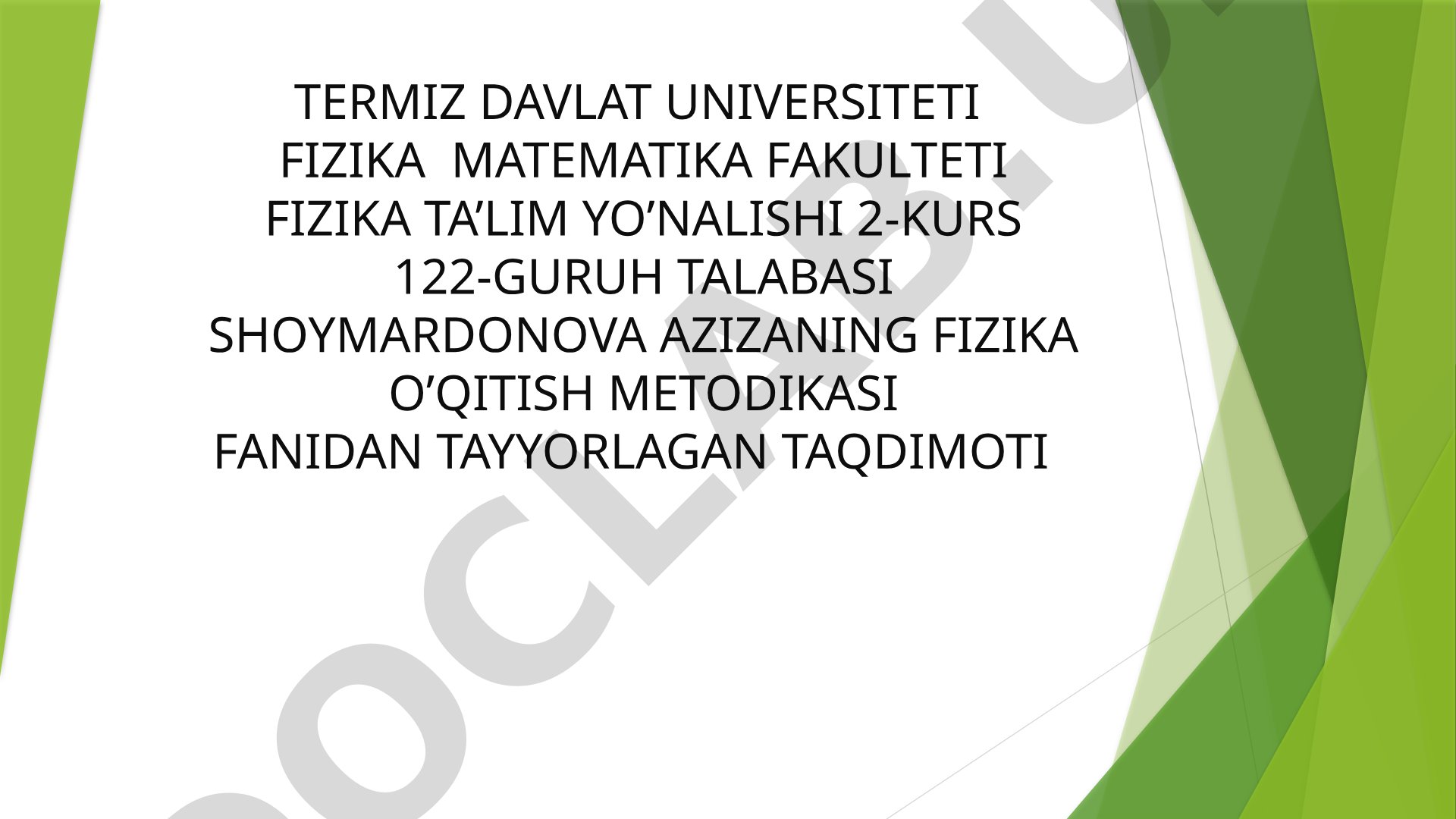 Fizikani o'qitishda pedagogik texnologiyalardan foydalanish usullari