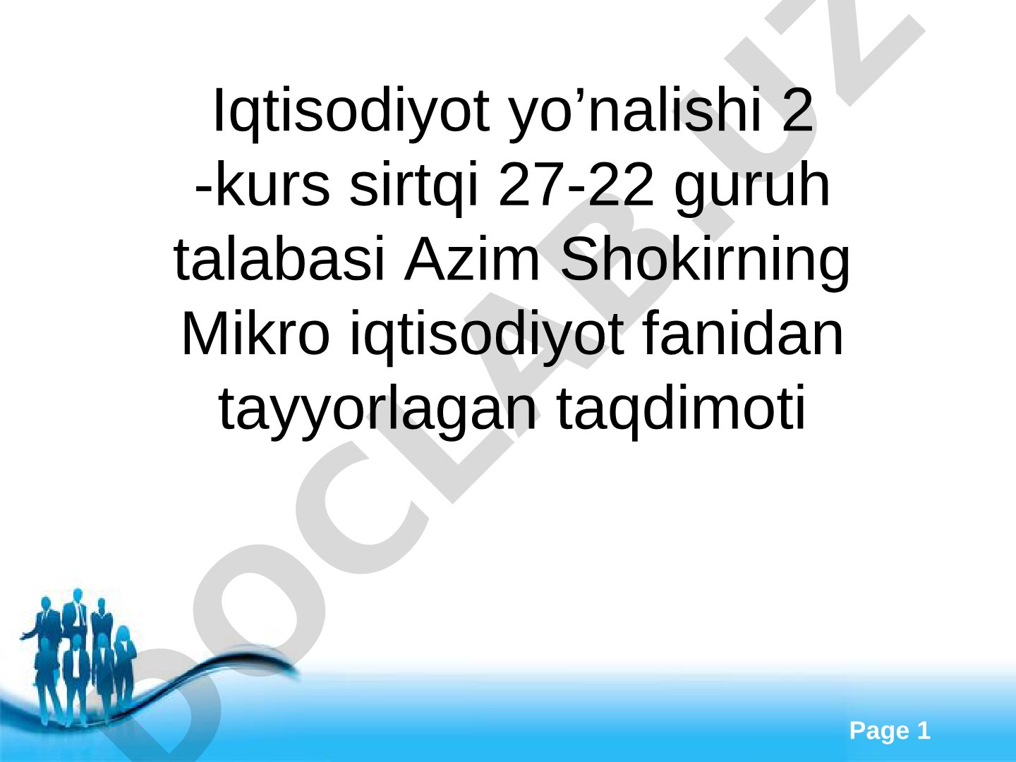 Xususiy tadbirkorlikning aholi ish bilan ta’minlashdagi o’rni