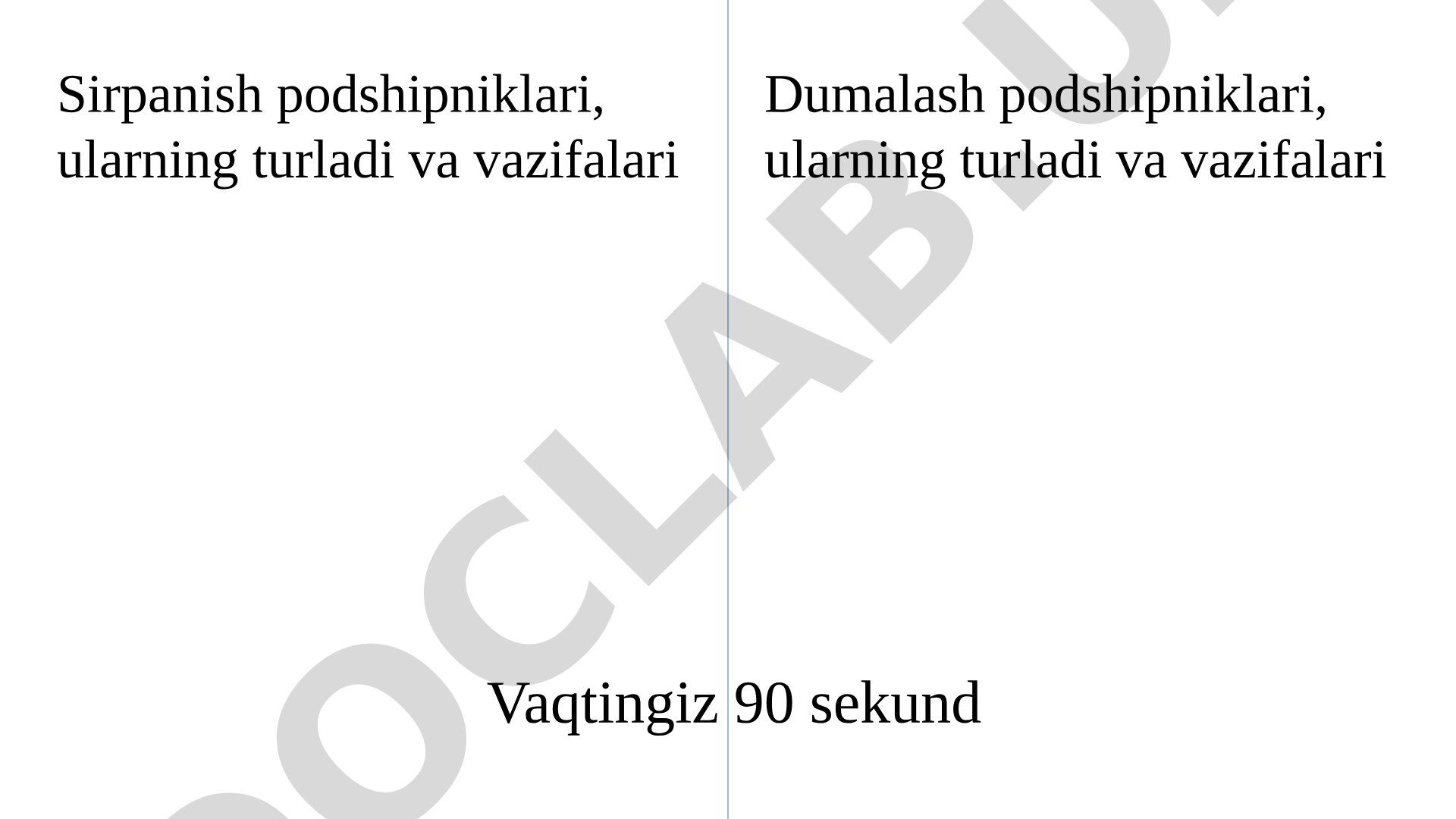 Dumalash va sirpanish podshipniklari, val va o'q, chervyakli reduktor