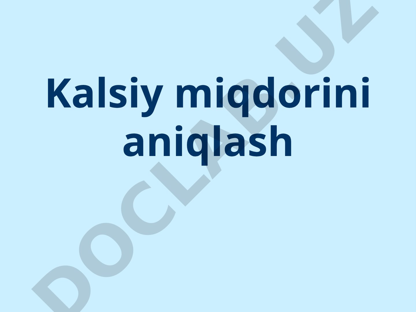 Kalsiy miqdorini aniqlash