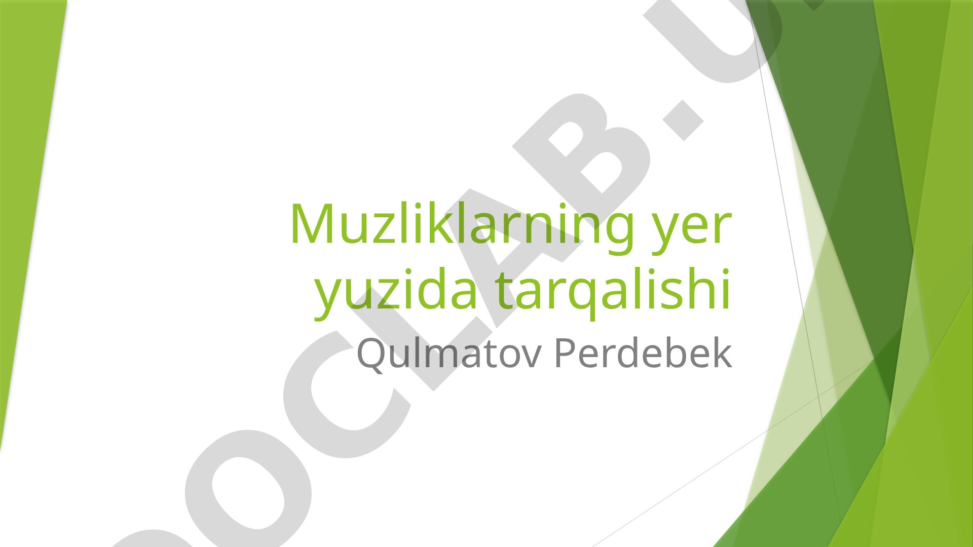 Muzliklarning yer yuzida tarqalishi