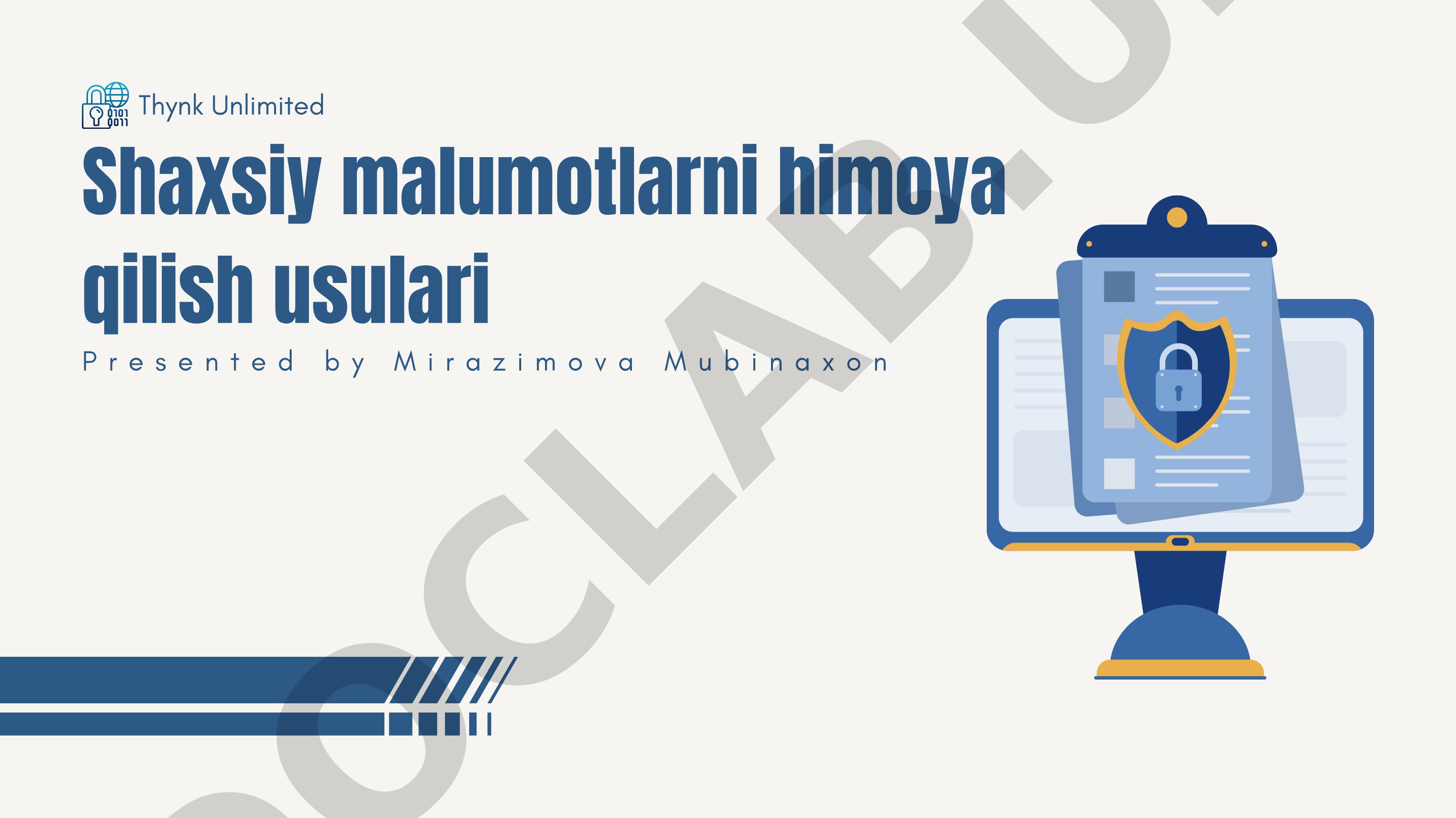 Shaxsiy malumotlarni himoya qilish usullari