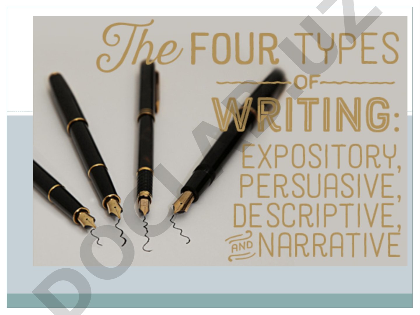 Four Types of Writing