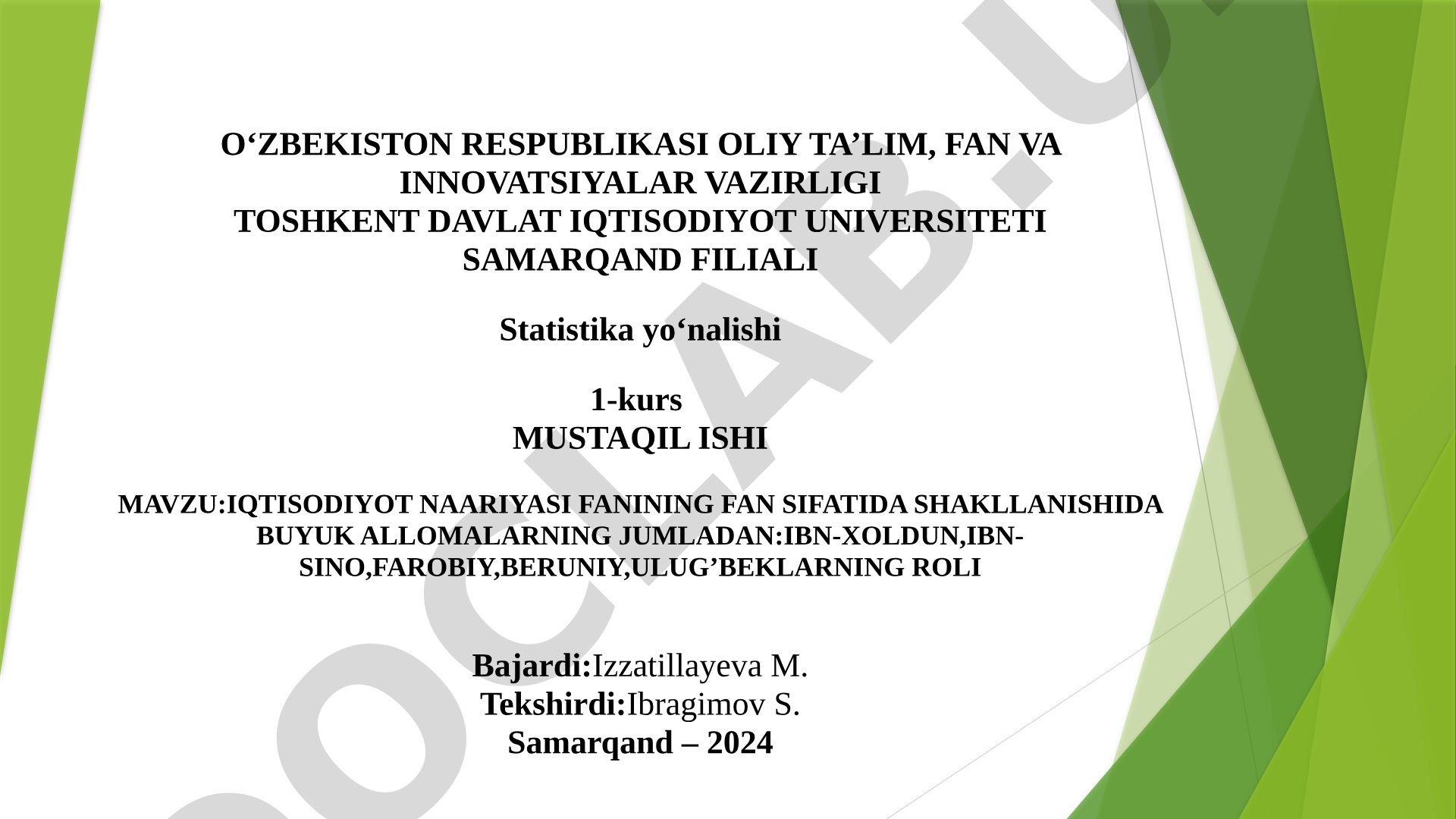 Iqtisodiyot nazariyasi fanining fan sifatida shakllanishida buyuk allomalarning roli