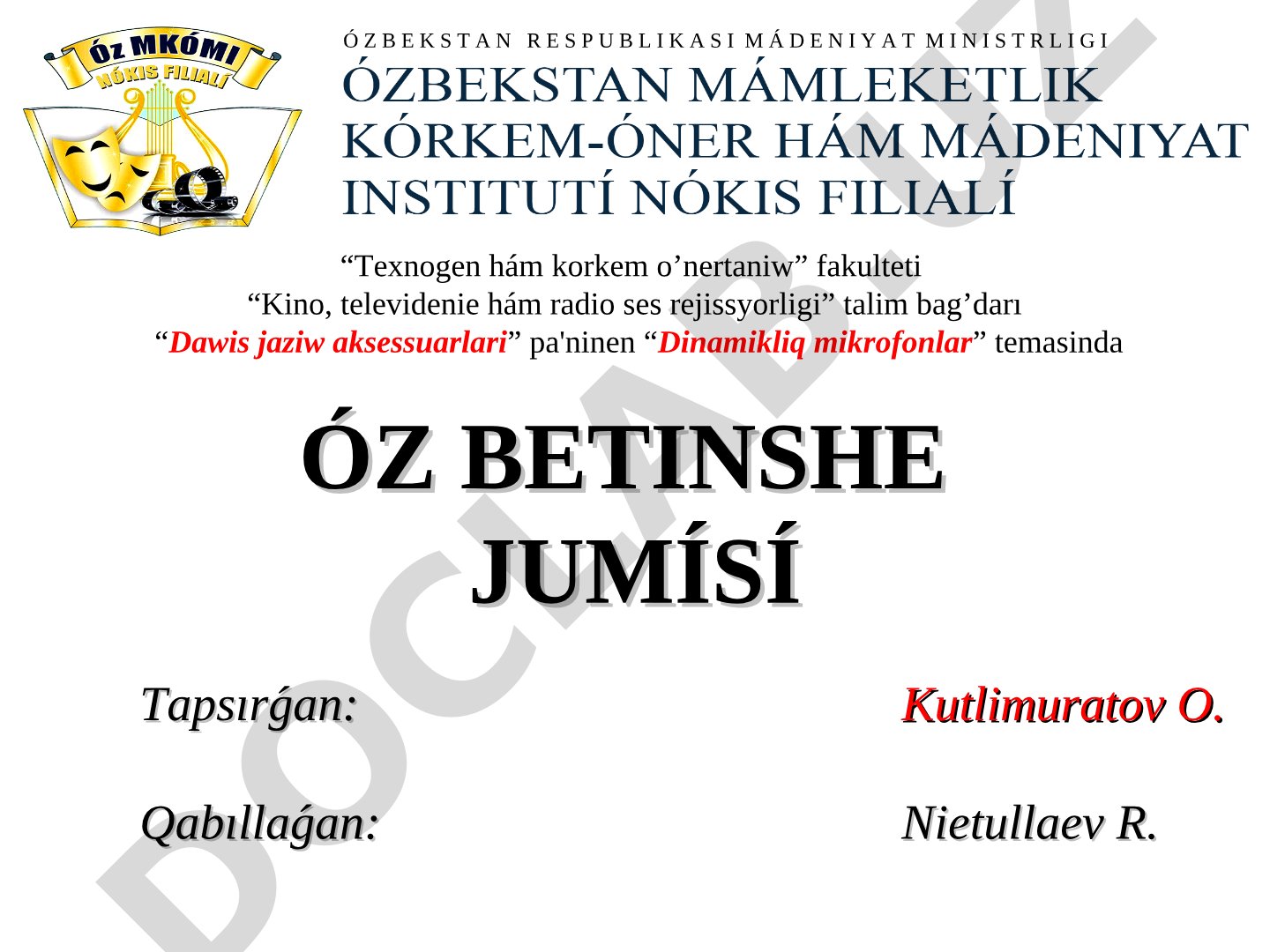 Dinamikliq mikrofonlar