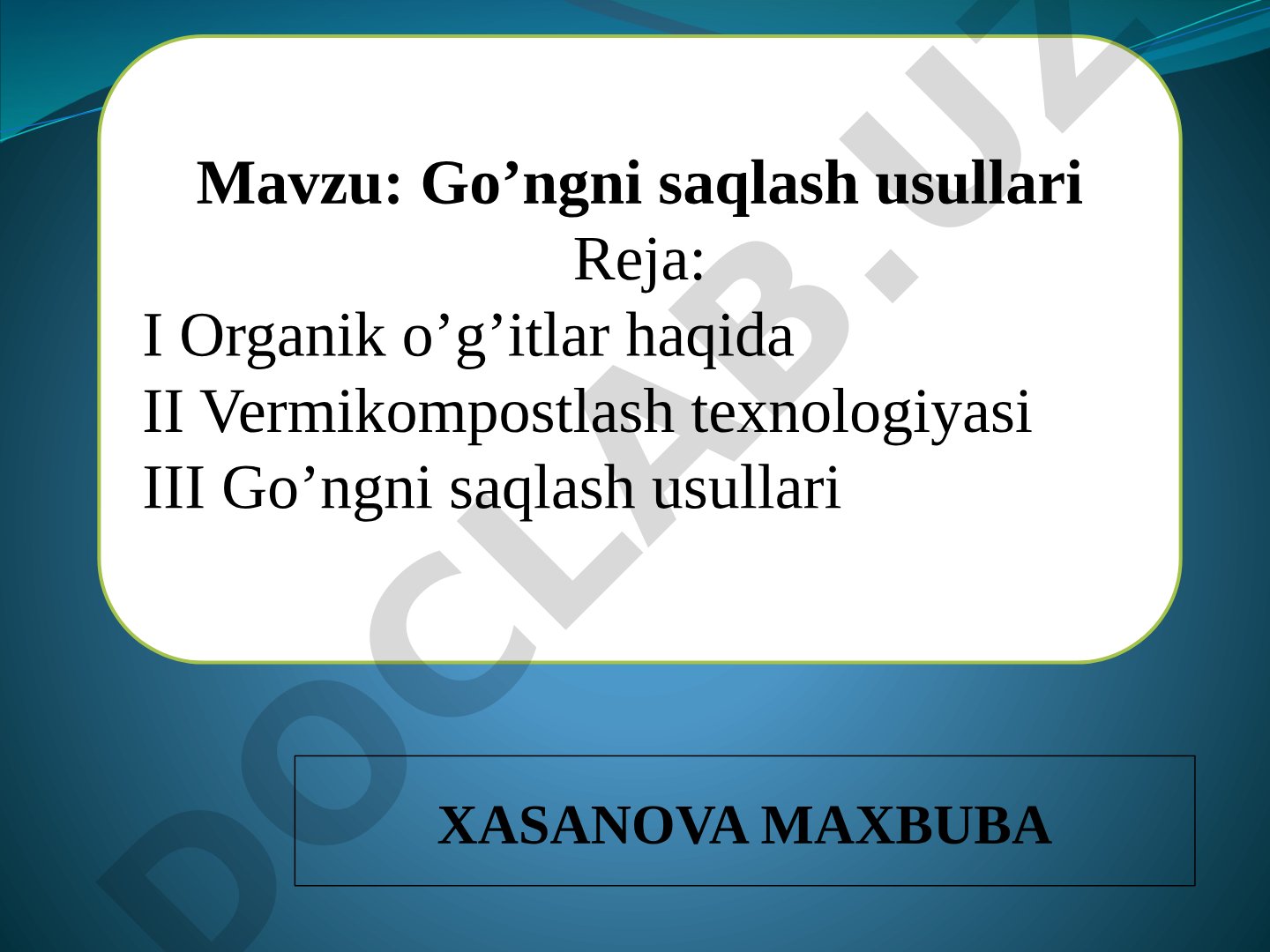 Organik o'g'itlar haqida, vermikompostlash texnologiyasi va go'ngni saqlash usullari
